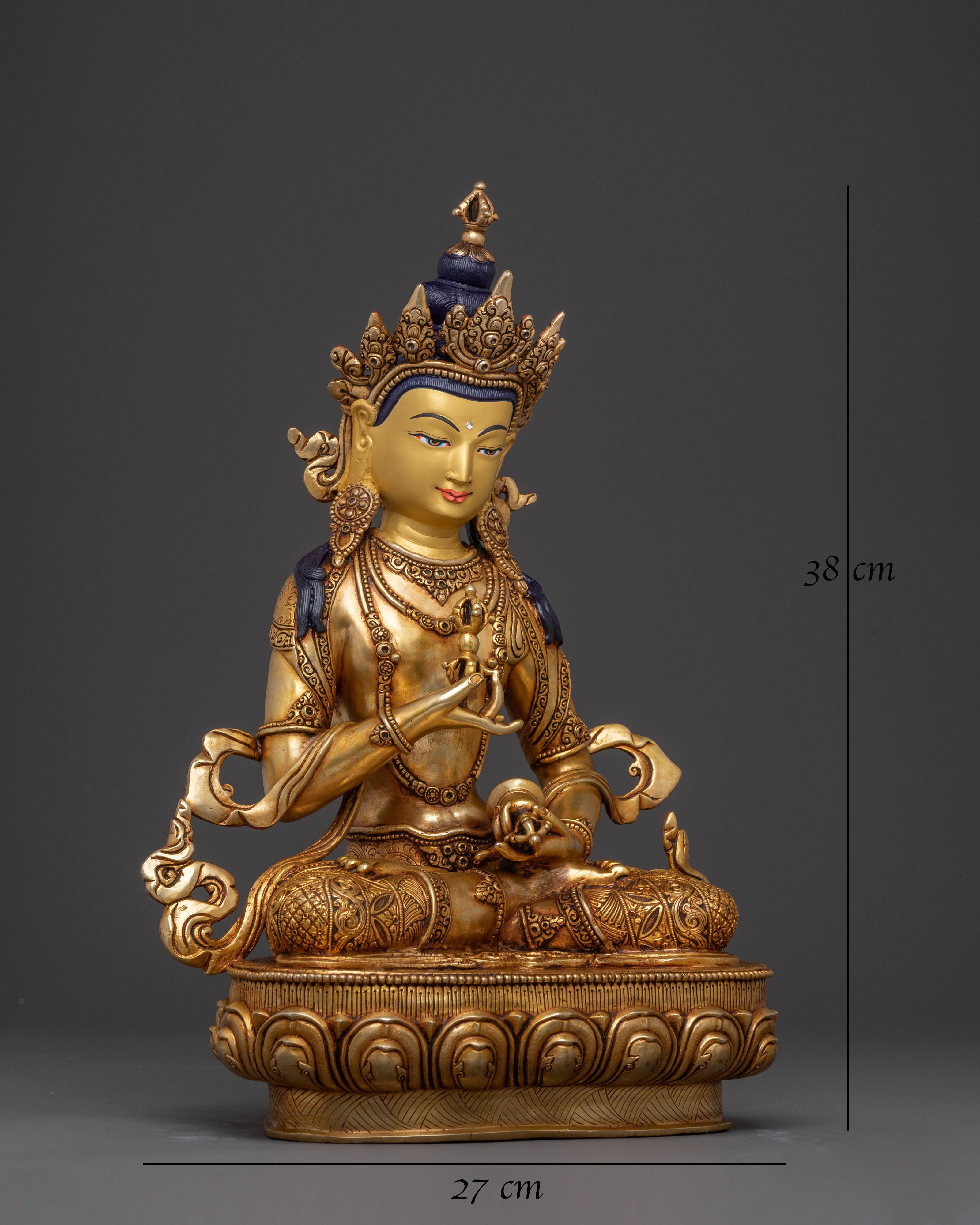 Exquisite Gold Gilded Purification and Healing Statue of Vajrasattva