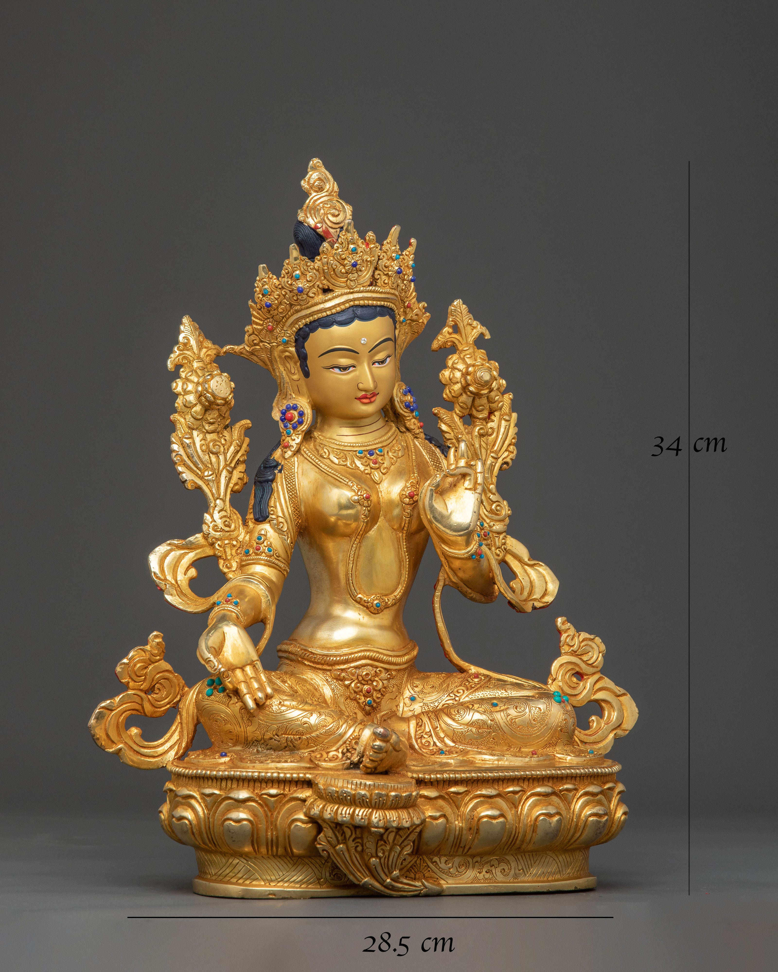 Green Tara Divine Feminine Statue: Goddess of Compassion