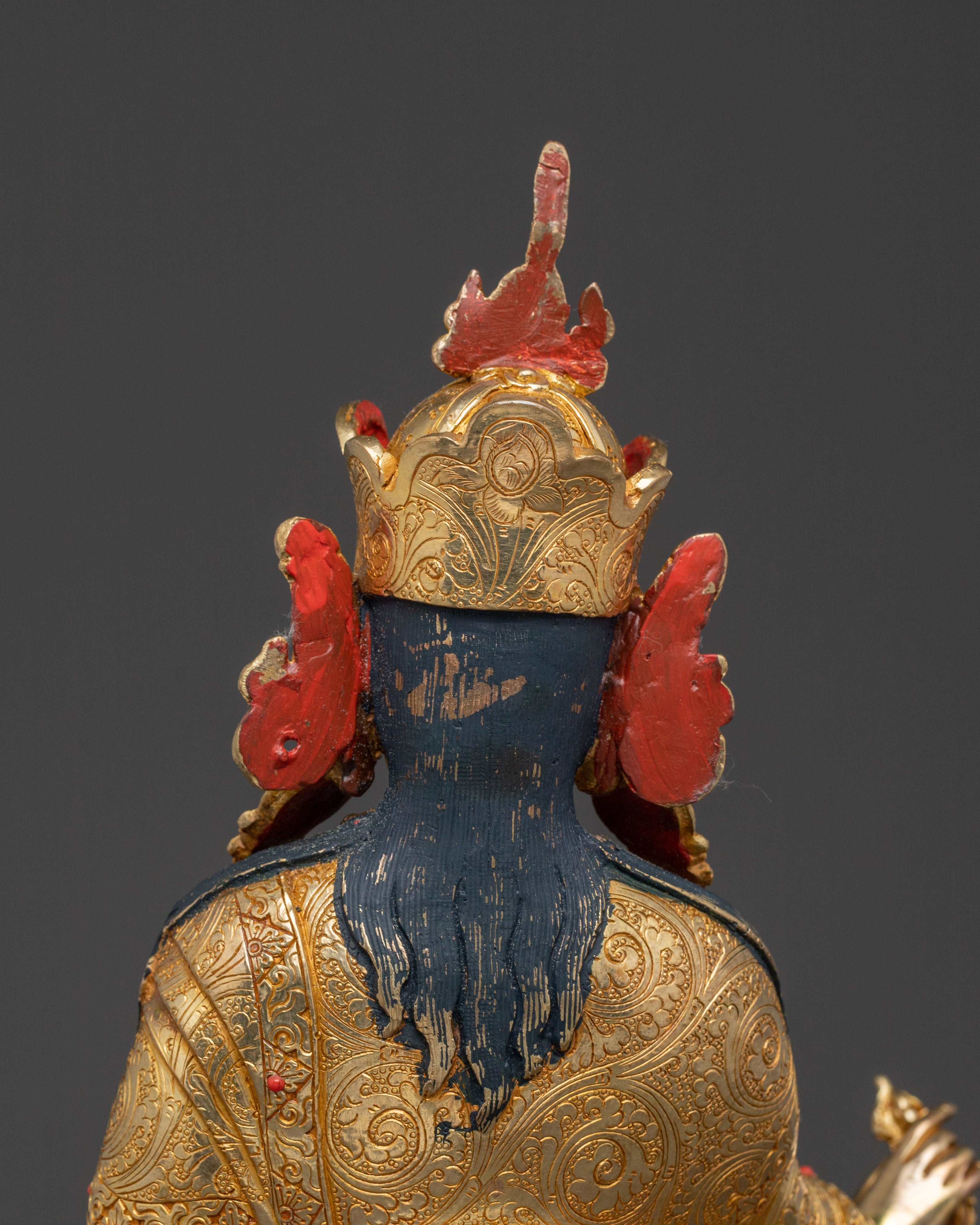 Padmasambhava Mystic Master Statue: 24K Gold Gilded Copper