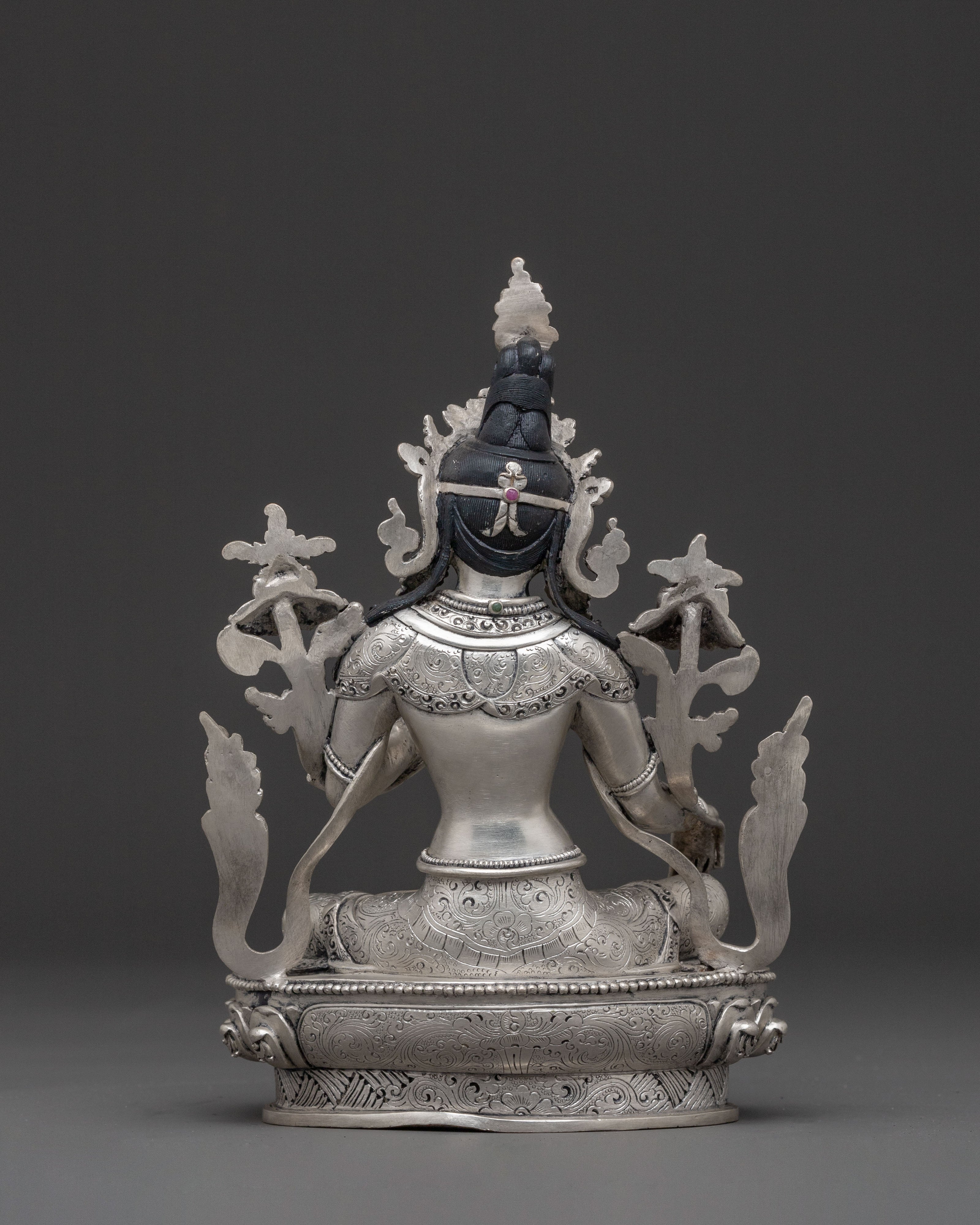 Green Tara Silver Plated Statue | Compassionate Icon