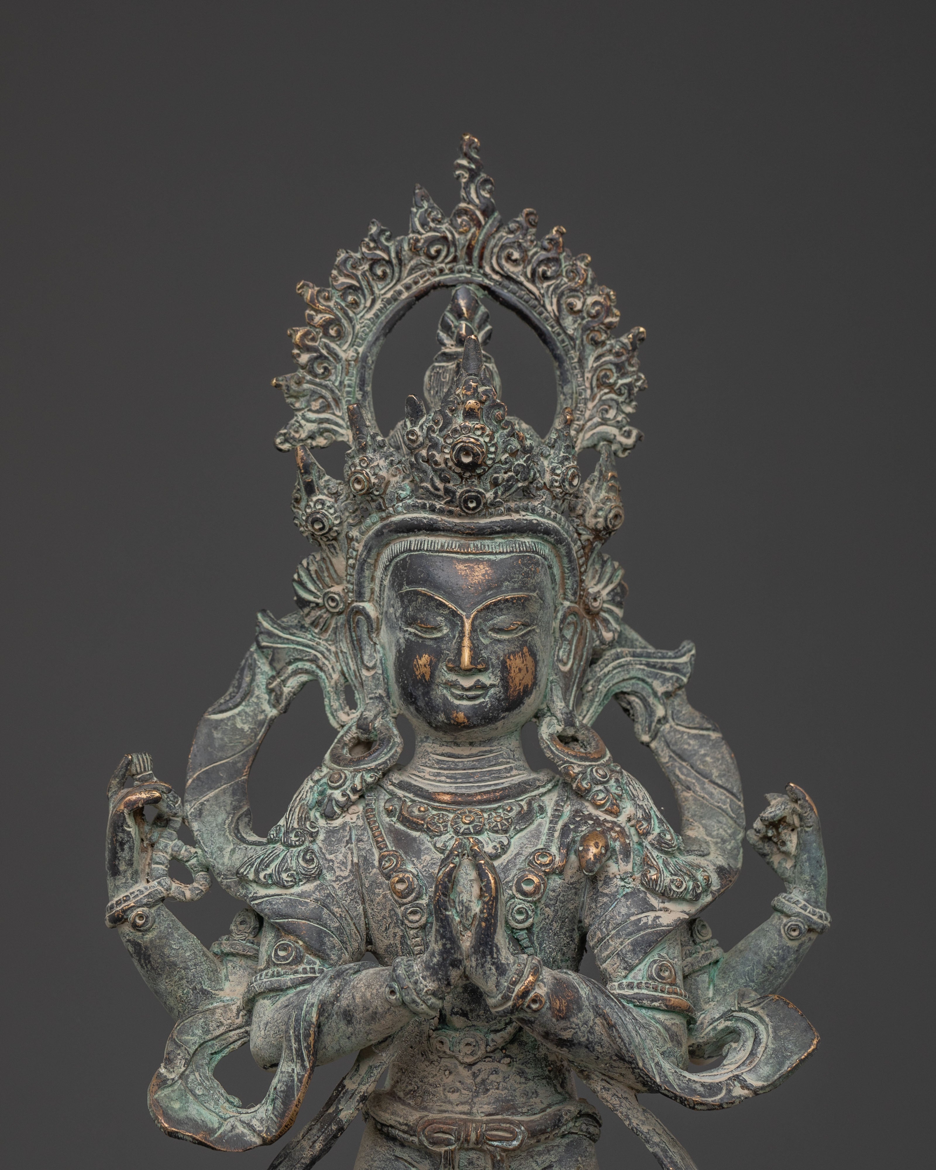 Chenrezig Statue Bodhisattva of Mercy | Antique Finish