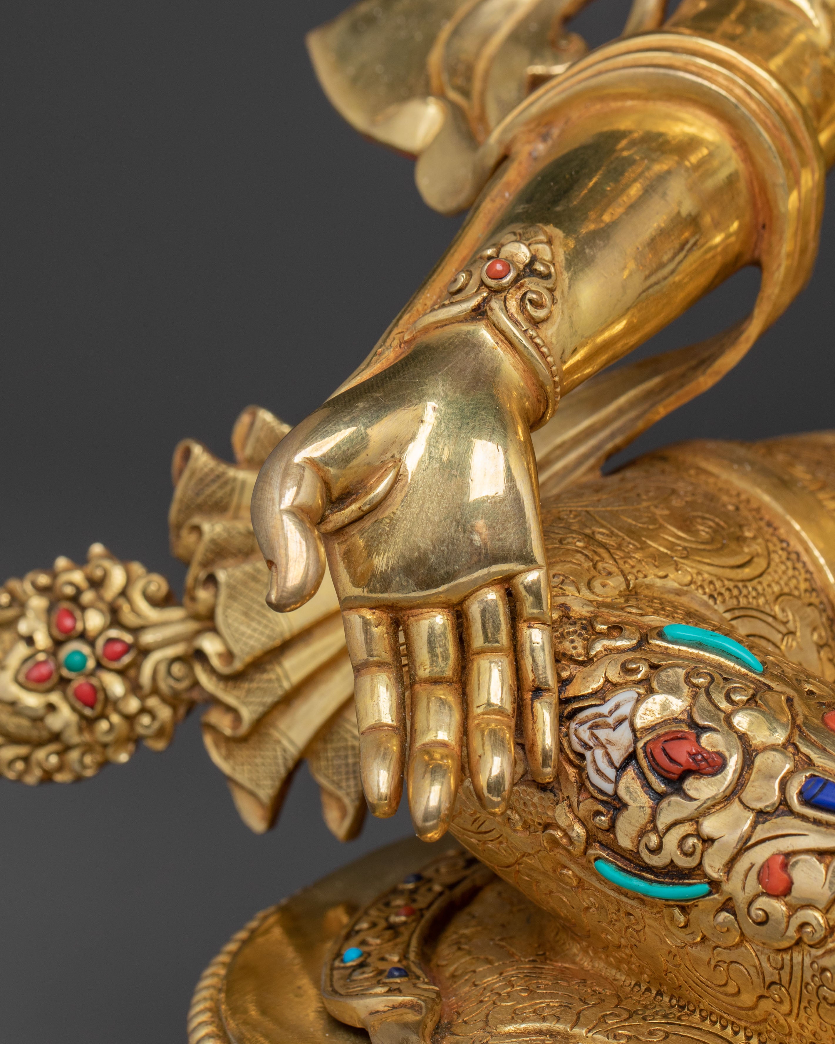 Sacred Compassion Green Tara Statue – Hand-Gilded Art