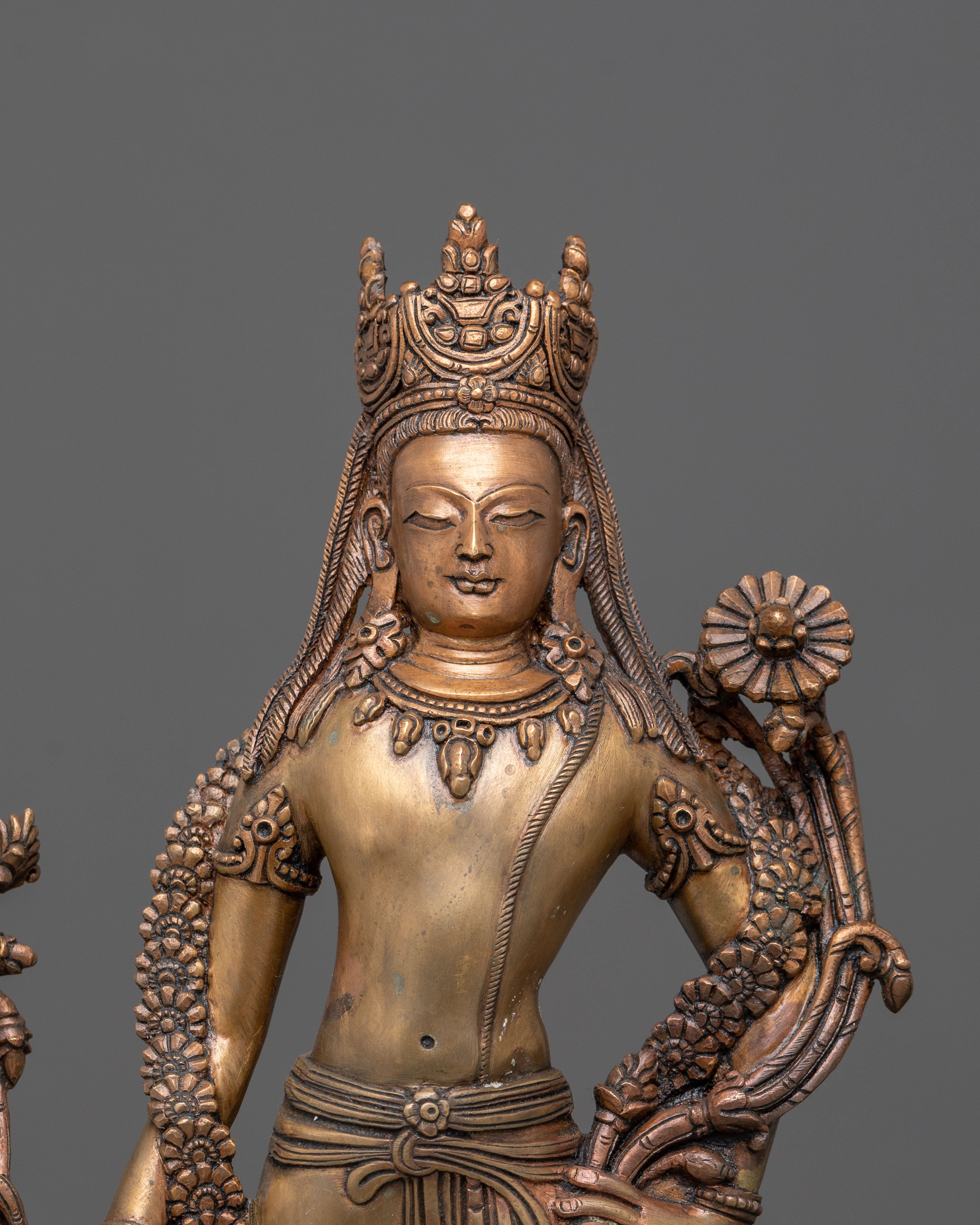 Handmade Lokeshwor Statue Set | Oxidized Copper