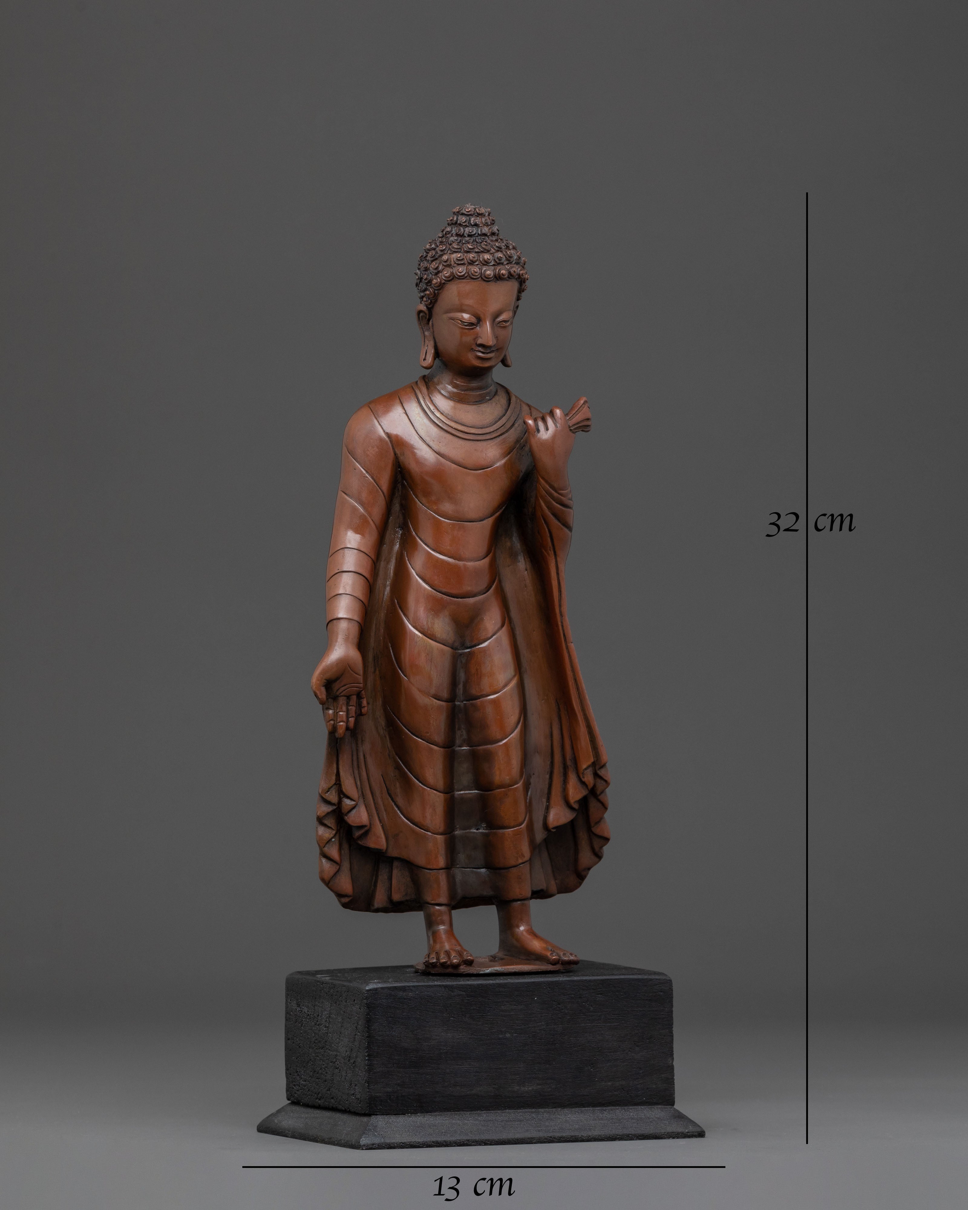 Dipankara Buddha Statue | Oxidized Copper Figure