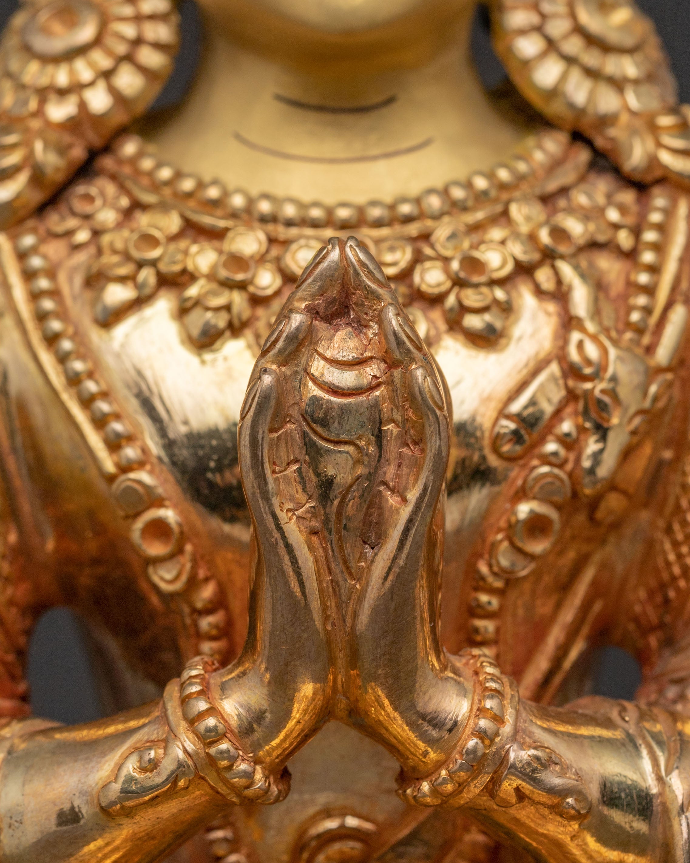 Chenrezig Golden Statue: Eyes of Compassion