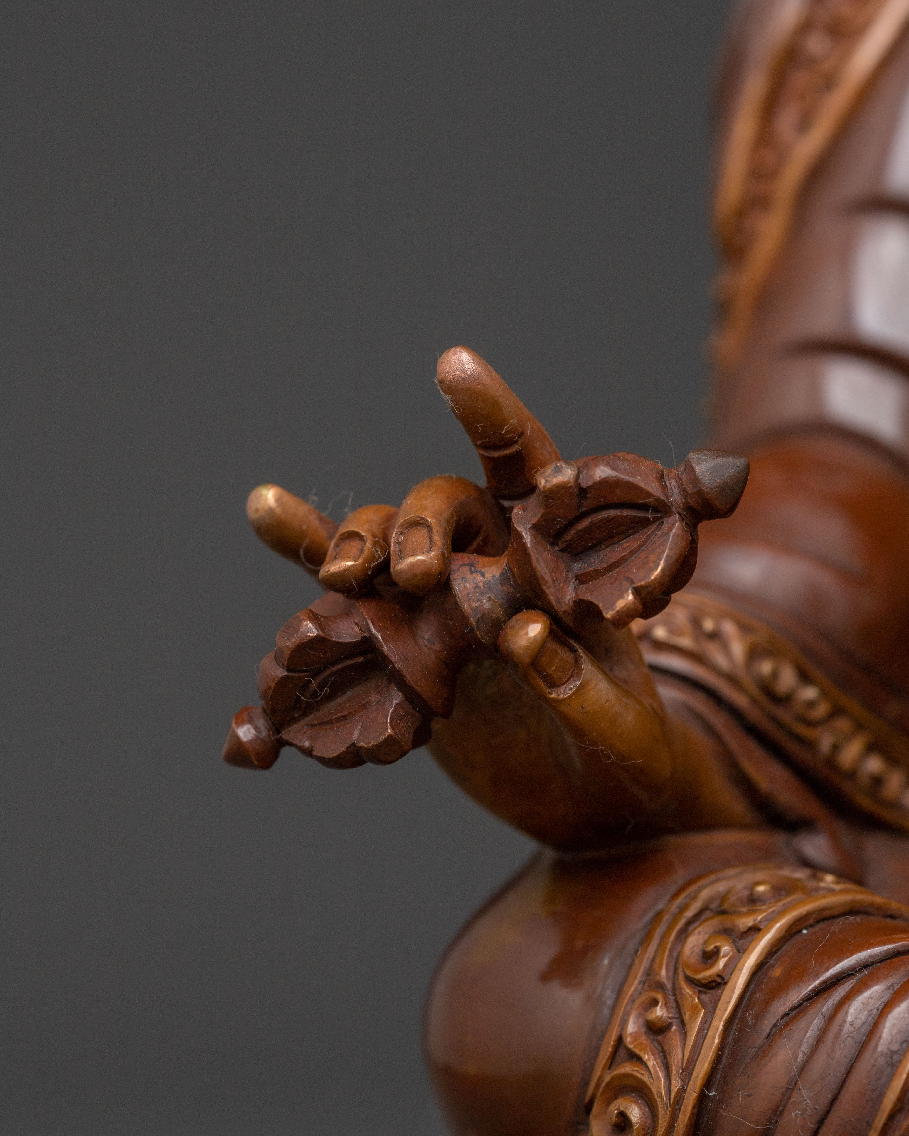 Guru Rinpoche Handcrafted Copper Statue