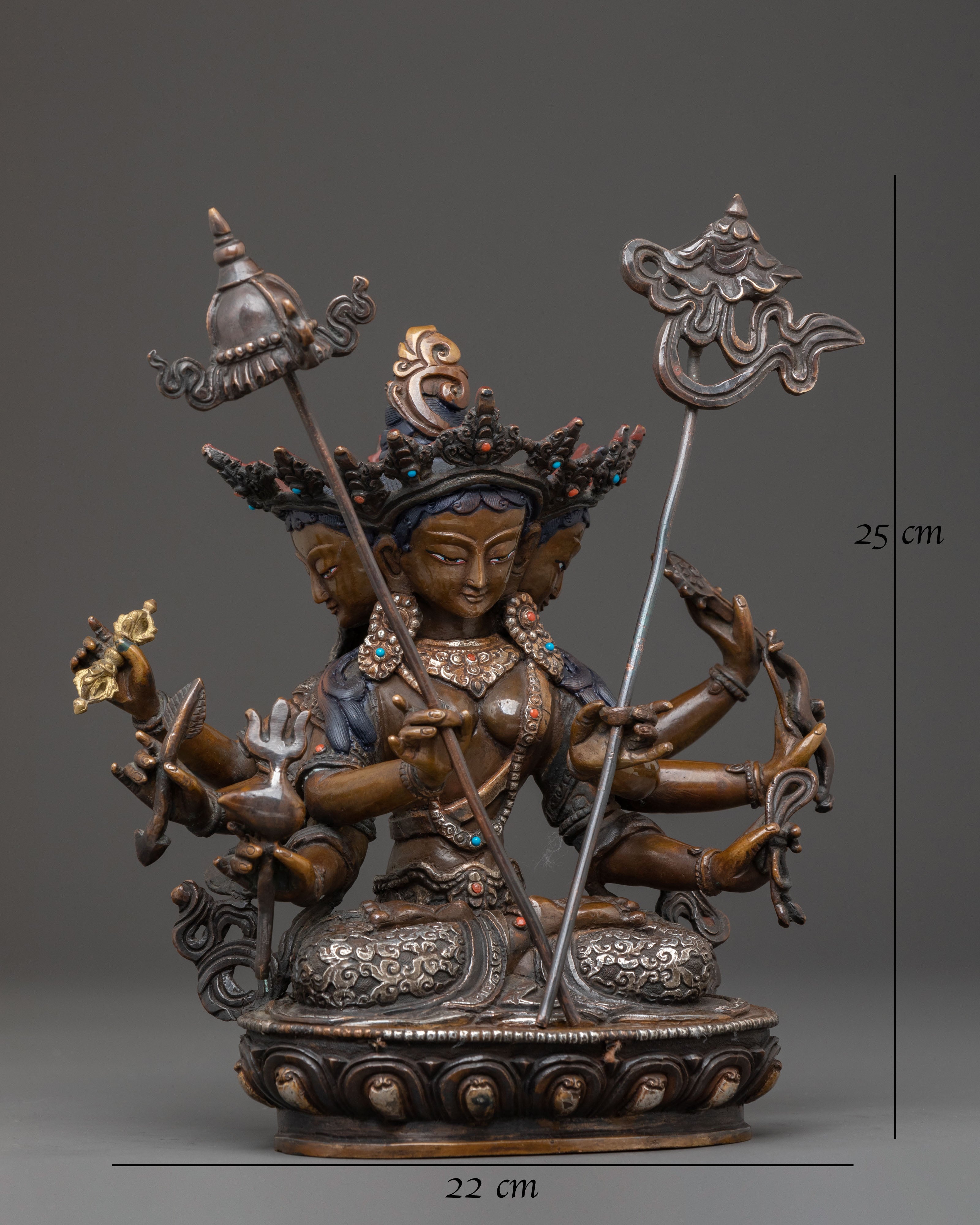Dhoja Devi Spiritual Statue: Oxidized Copper Serenity