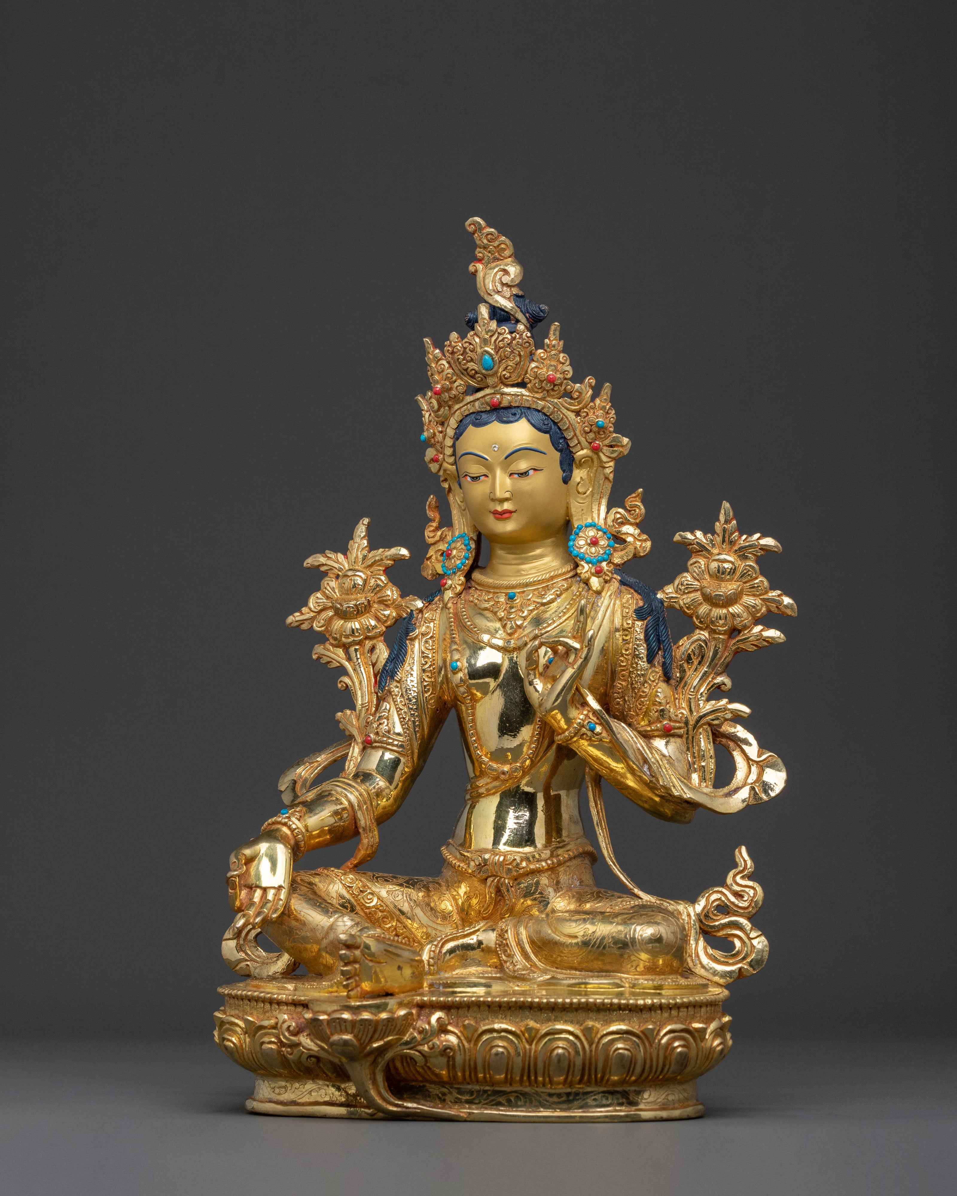 Green Tara Sacred Statue of Swift Protection | Divine Compassion Deity