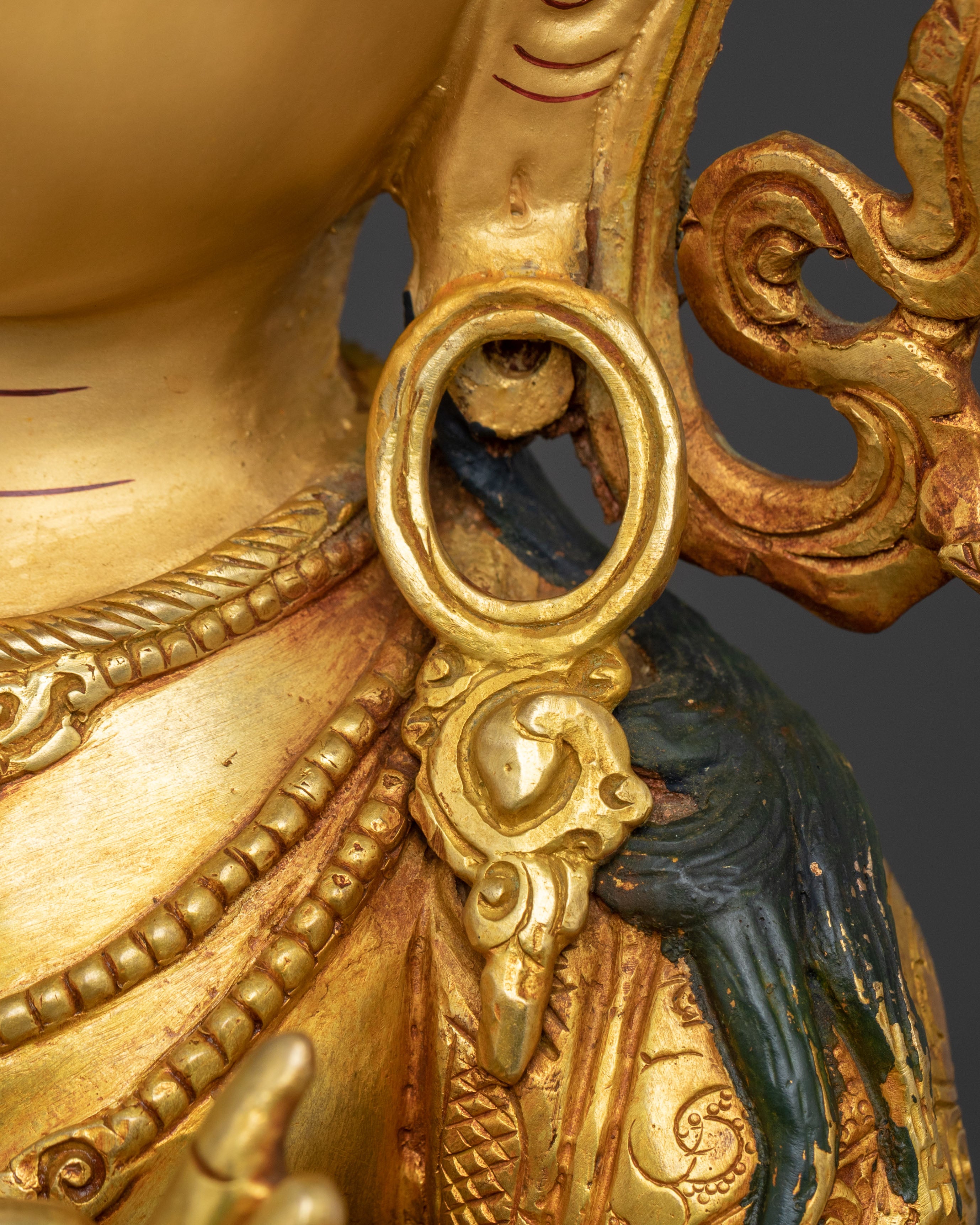 Manjushri 24k Gold Gilded Statue | Wisdom Figure