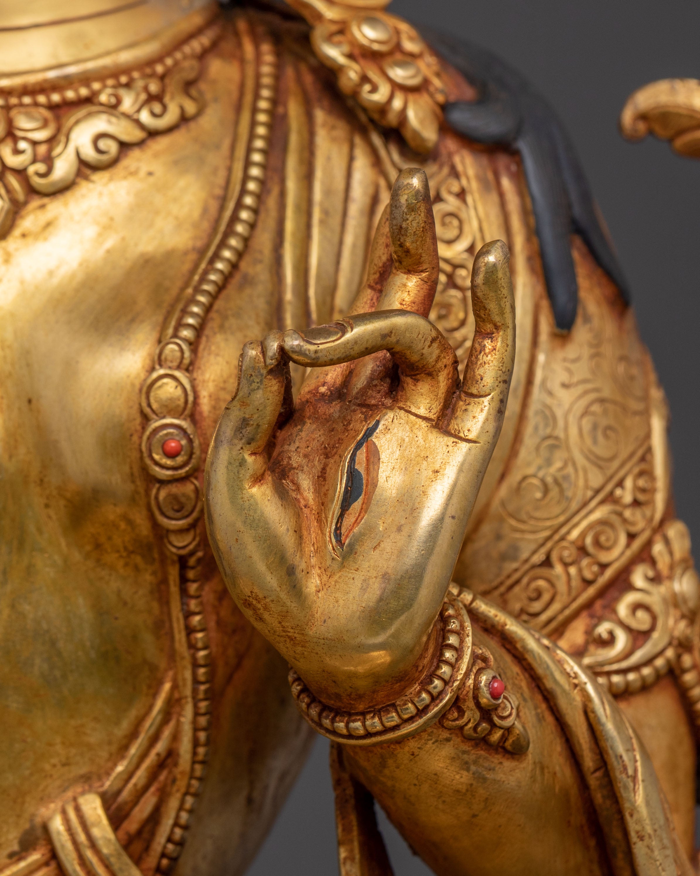 Handcrafted White Tara Blessing Statue – Radiant Copper Artistry