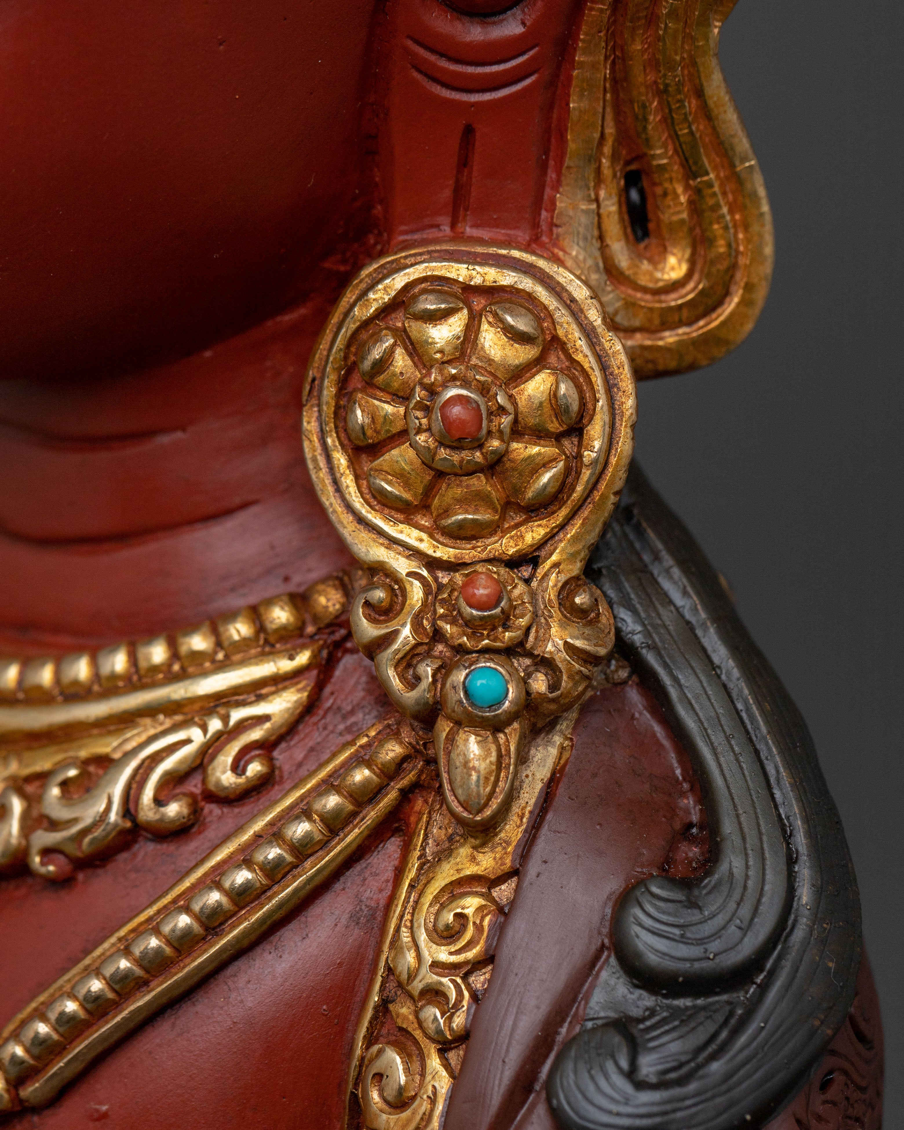 24K Gold Gilded Ksitigarbha Statue | Spiritual Figurine