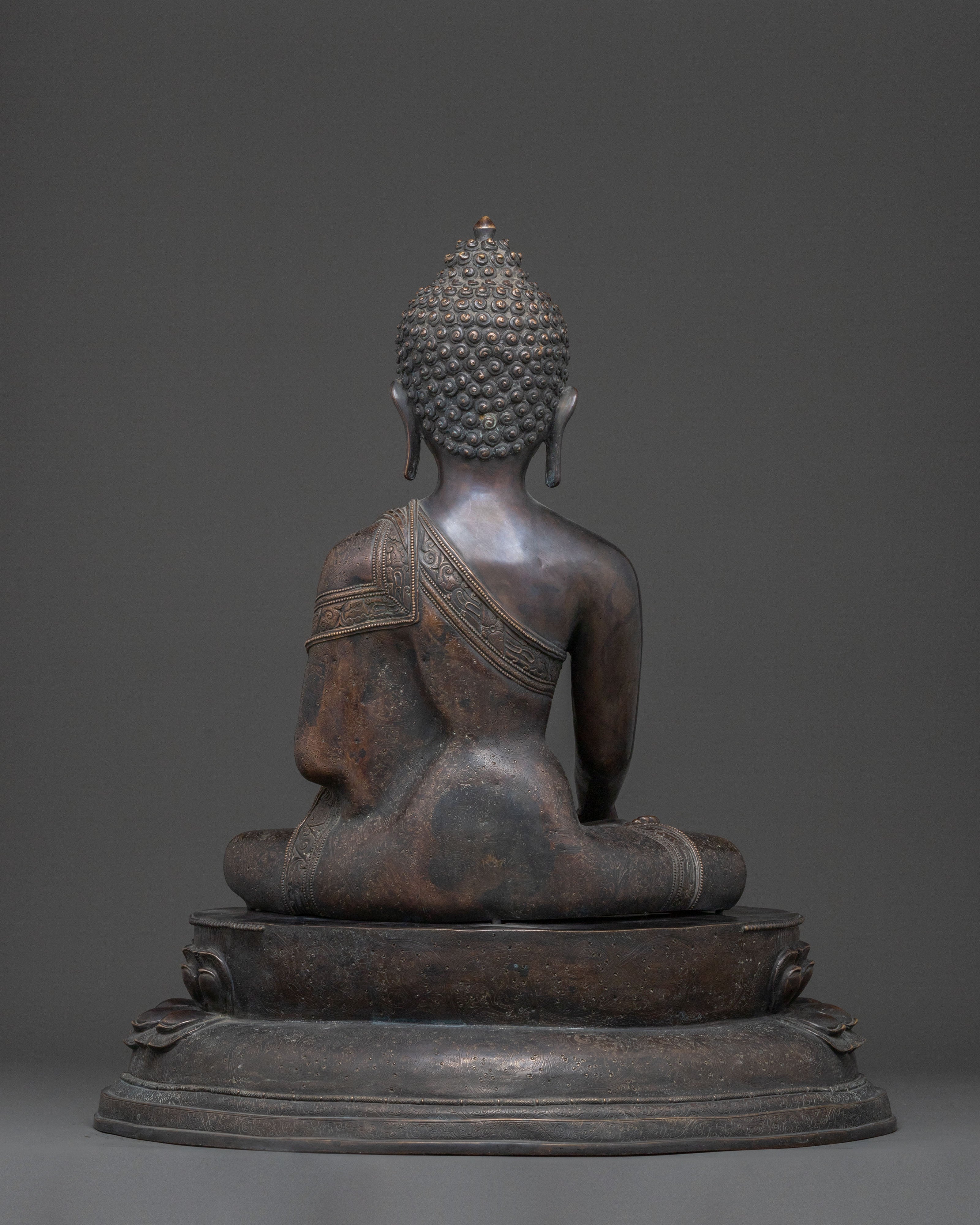 Shakyamuni Buddha Statue | Oxidized Copper Figurine