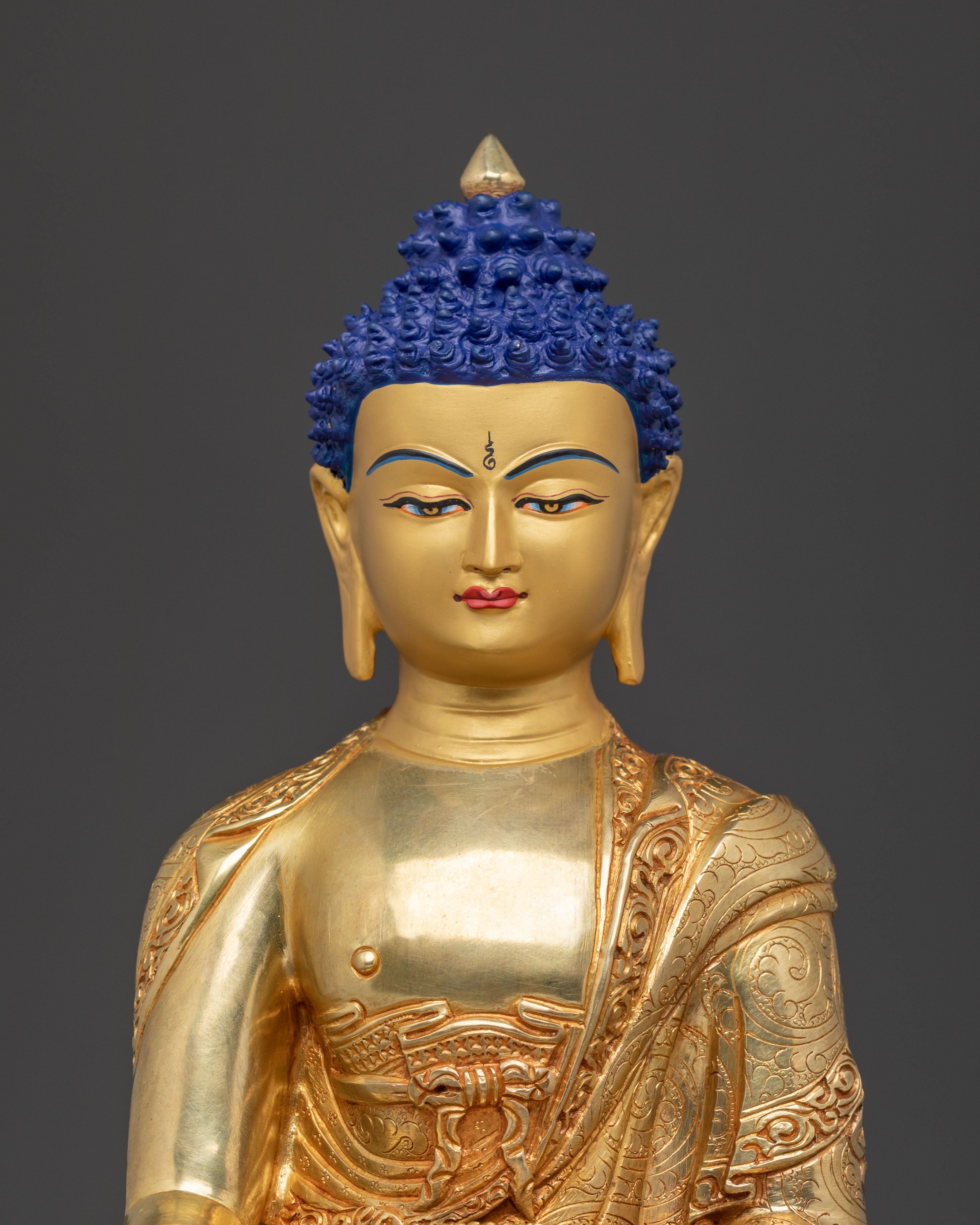 Handcrafted Shakyamuni Buddha Divine Statue - 24K Gold Gilded Statue