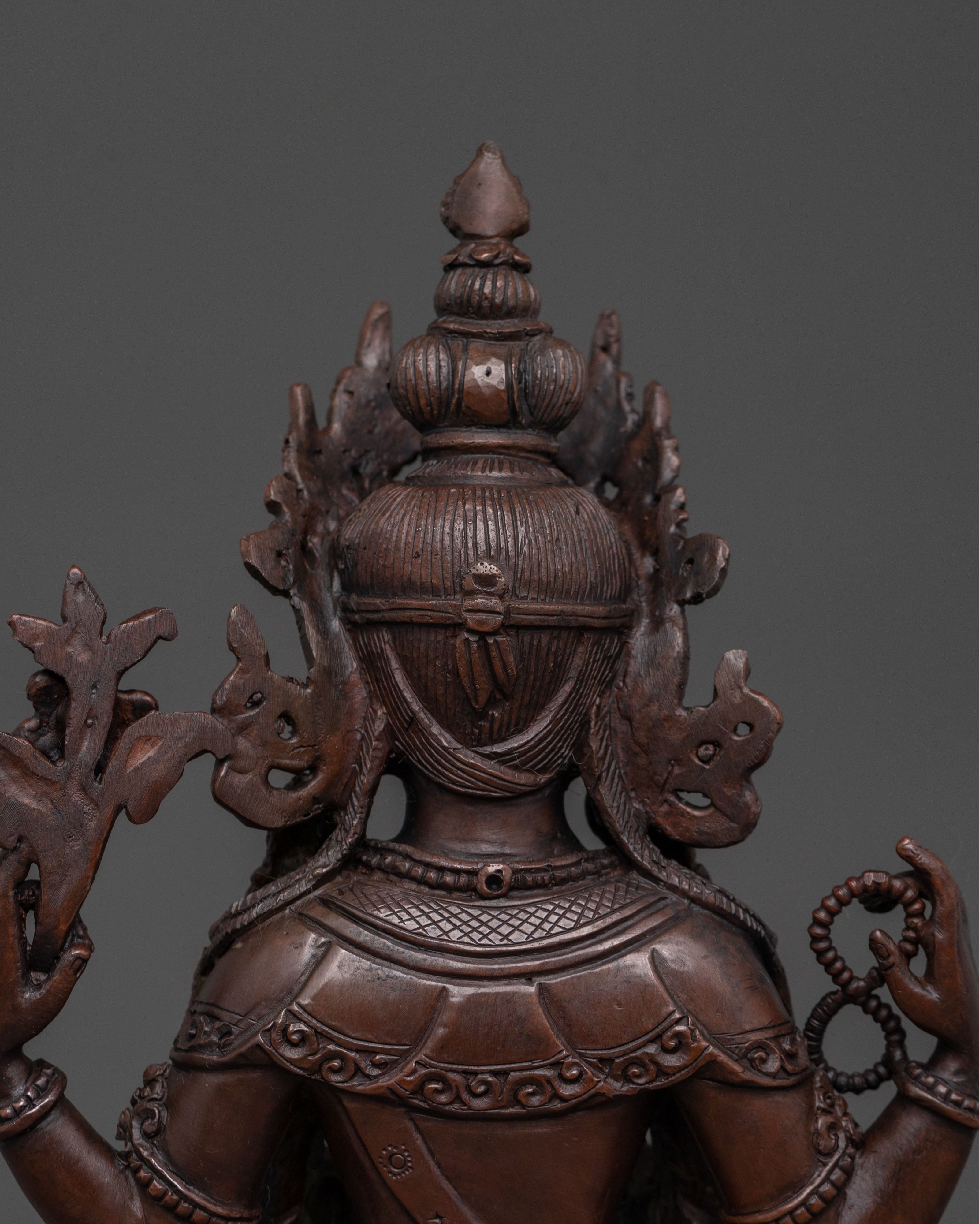 Compassion Buddha Chenrezig Statue | Oxidized Copper Statue