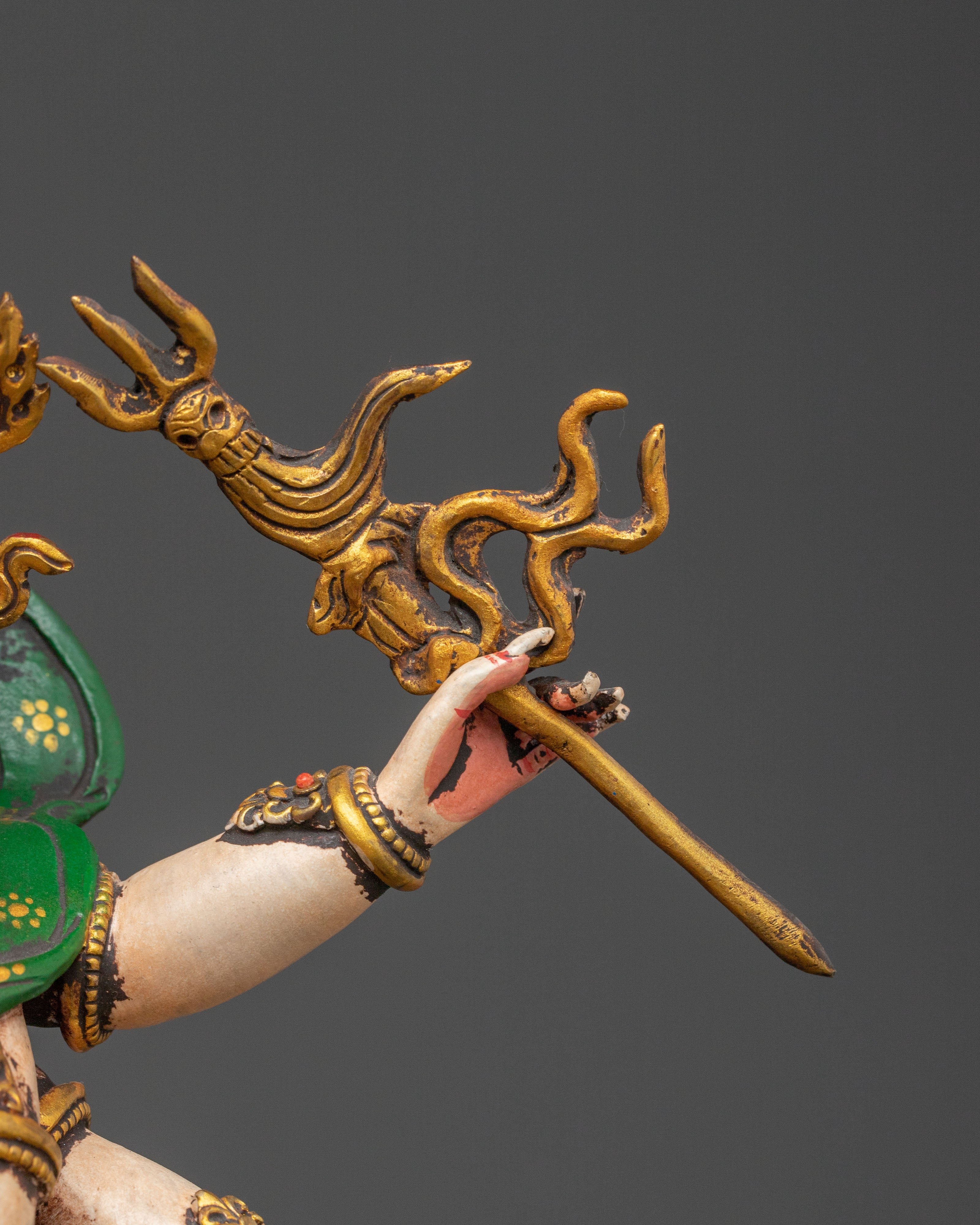 White Mahakala Buddhist Guardian | Handcrafted Statue