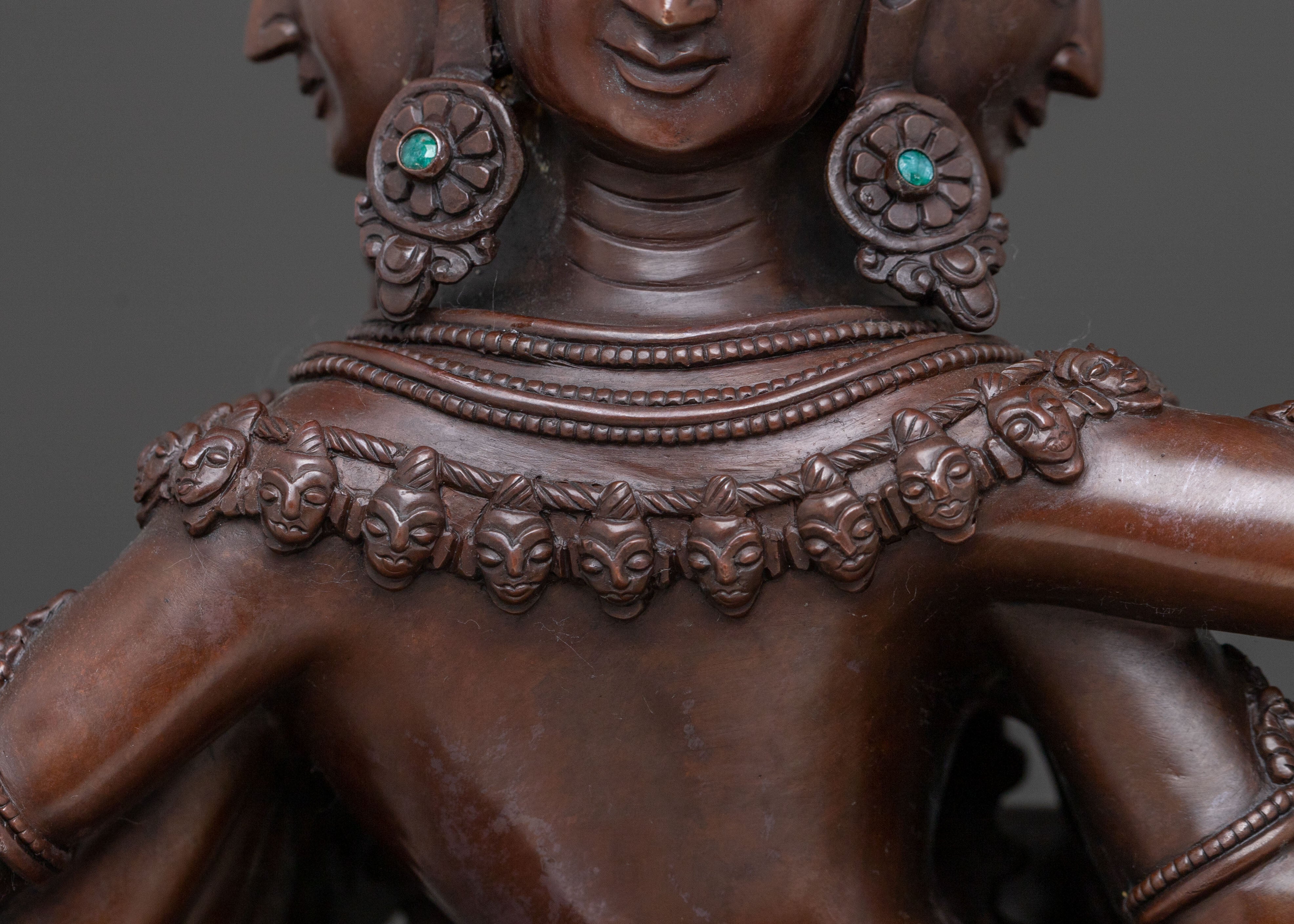 Goddess Siddhi Laxmi: Oxidized Copper Figurine