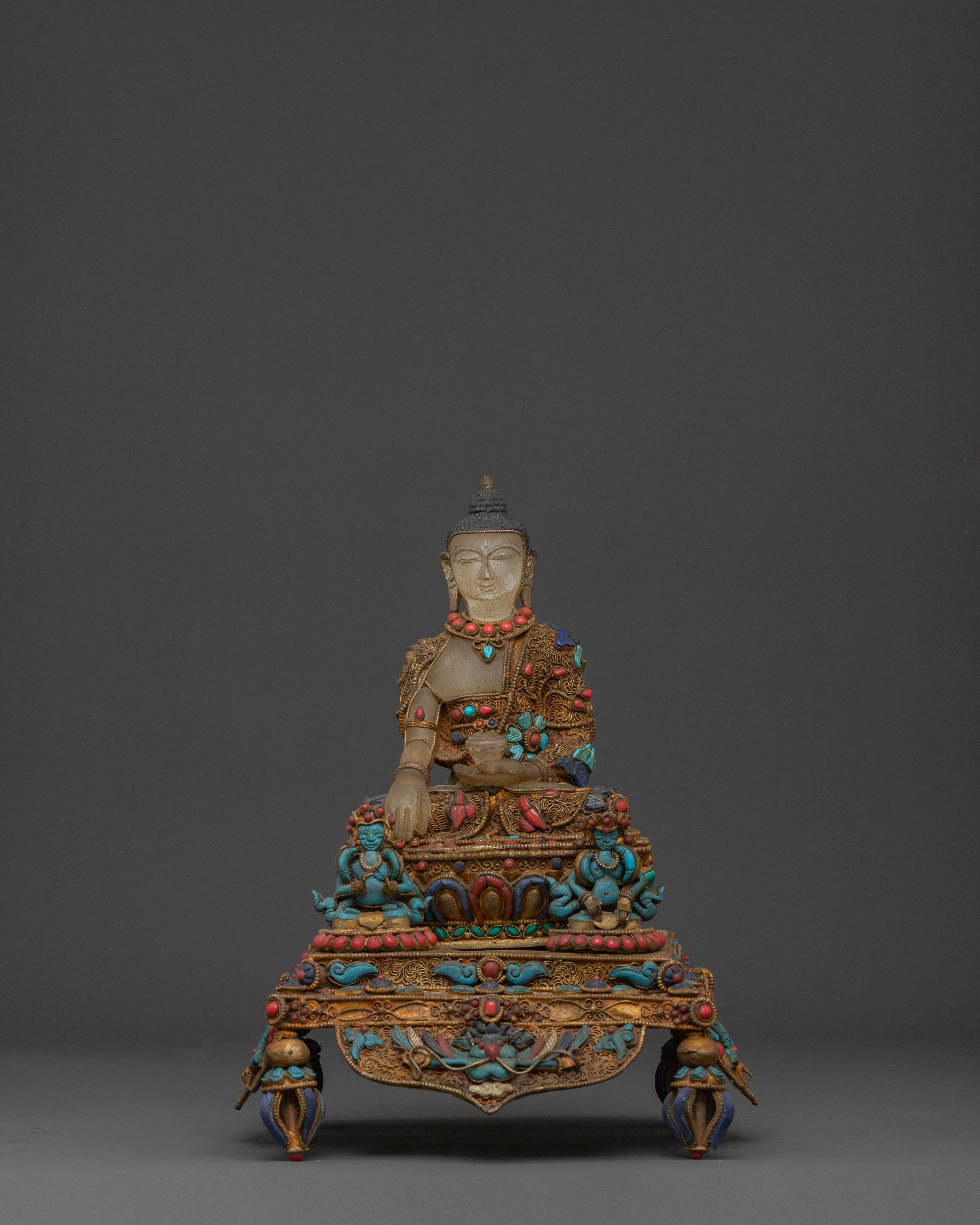 Shakyamuni Buddha Serene Statue on Throne