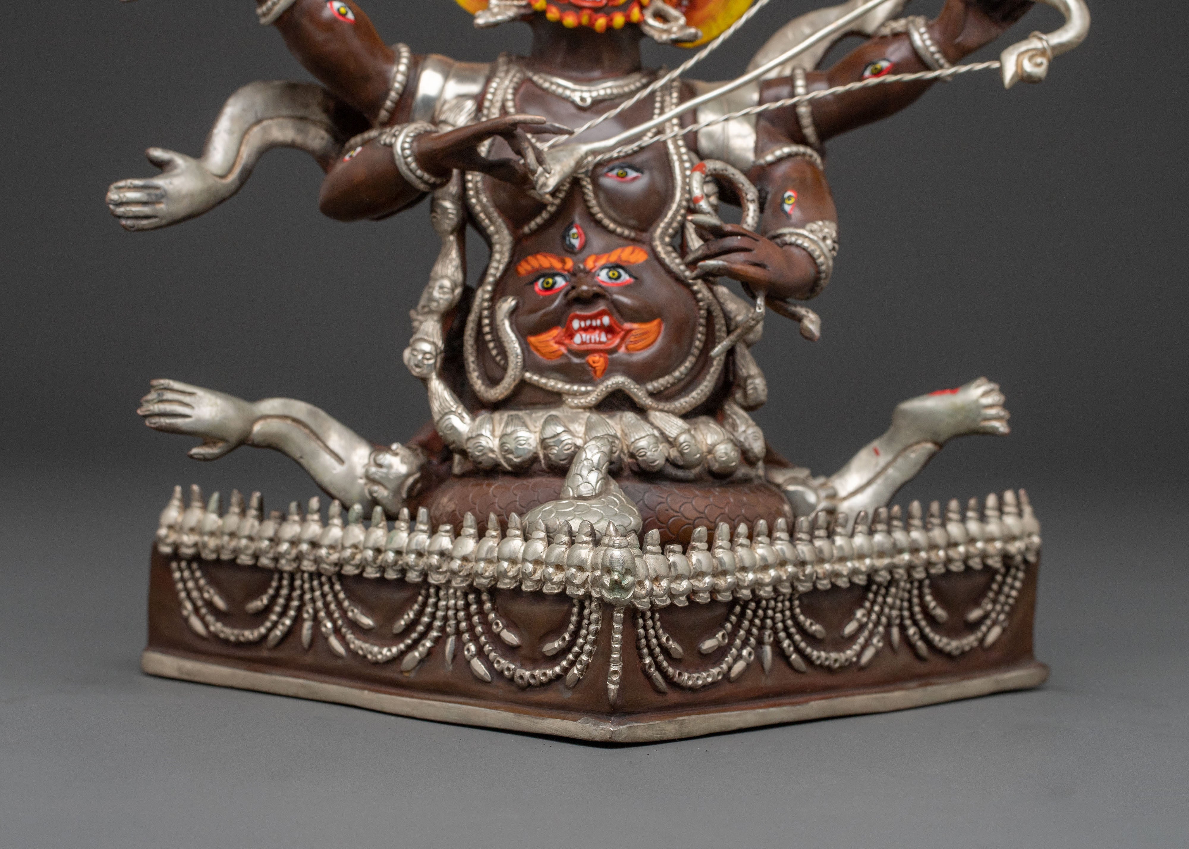 Rahula Guardian Statue: Oxidized Copper Serenity