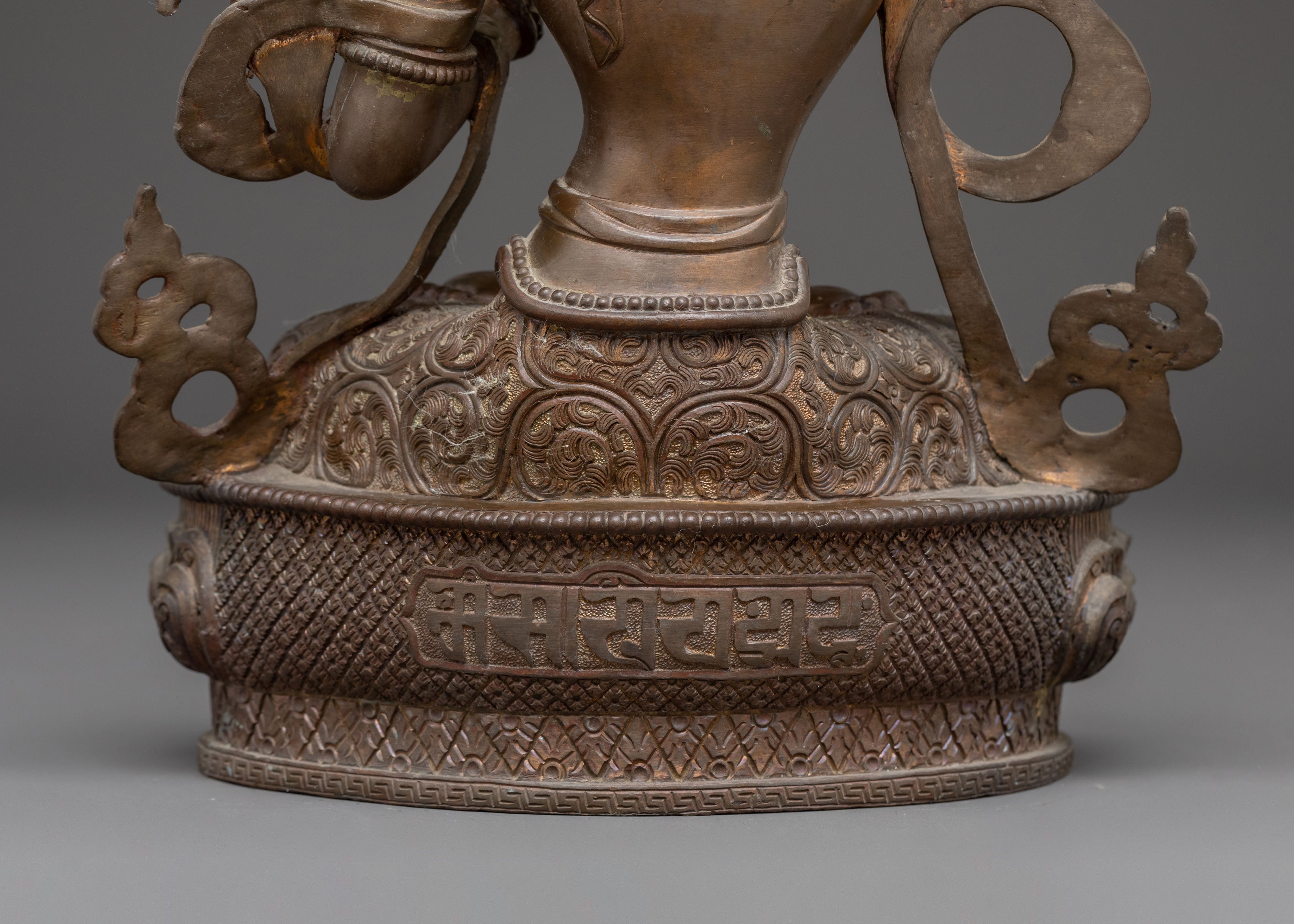 Tibetan Manjushri Buddha Statue – Antique Oxidized Copper