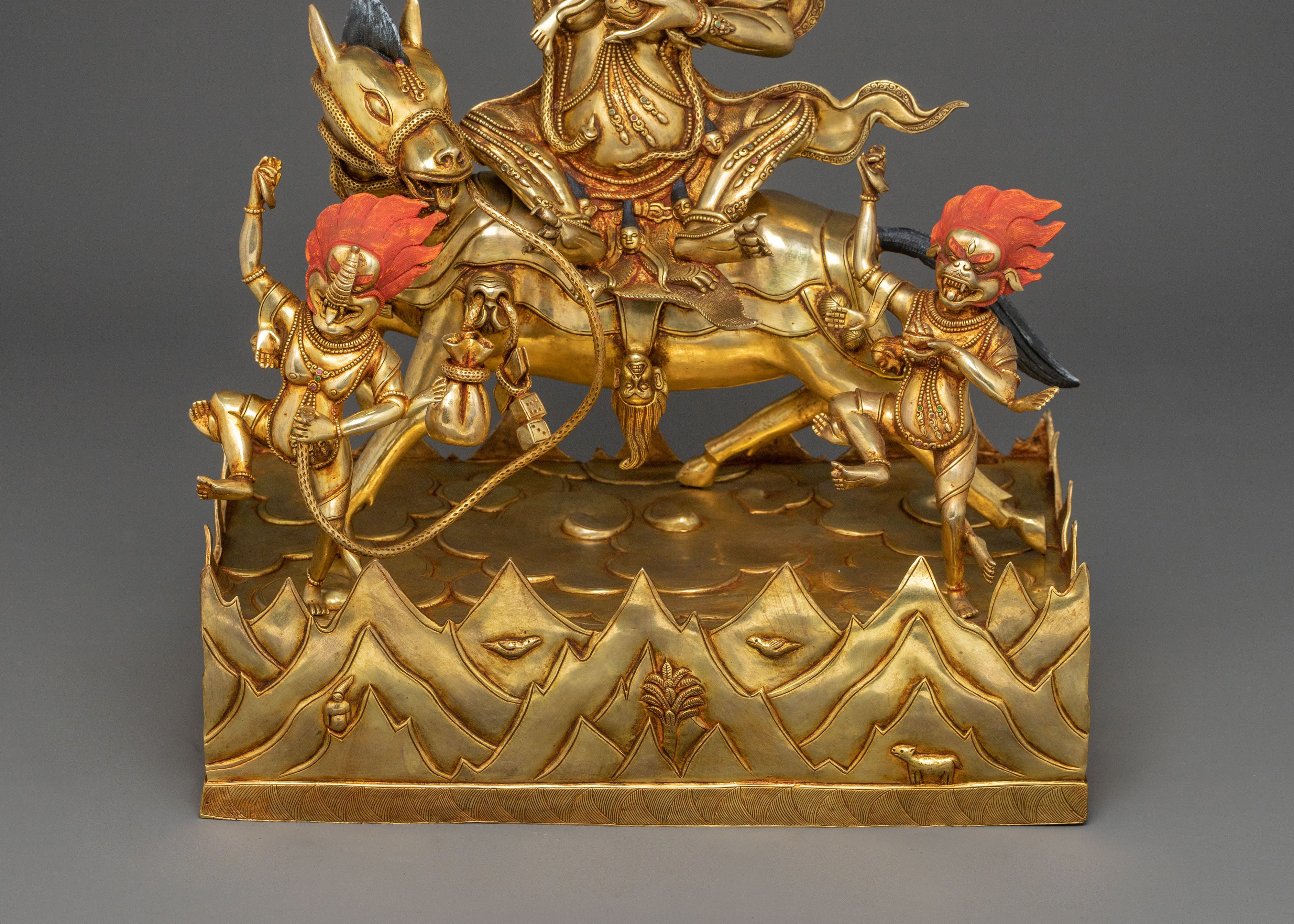 Palden Lhamo Wrathful Figure: Masterfully Gilded Protector