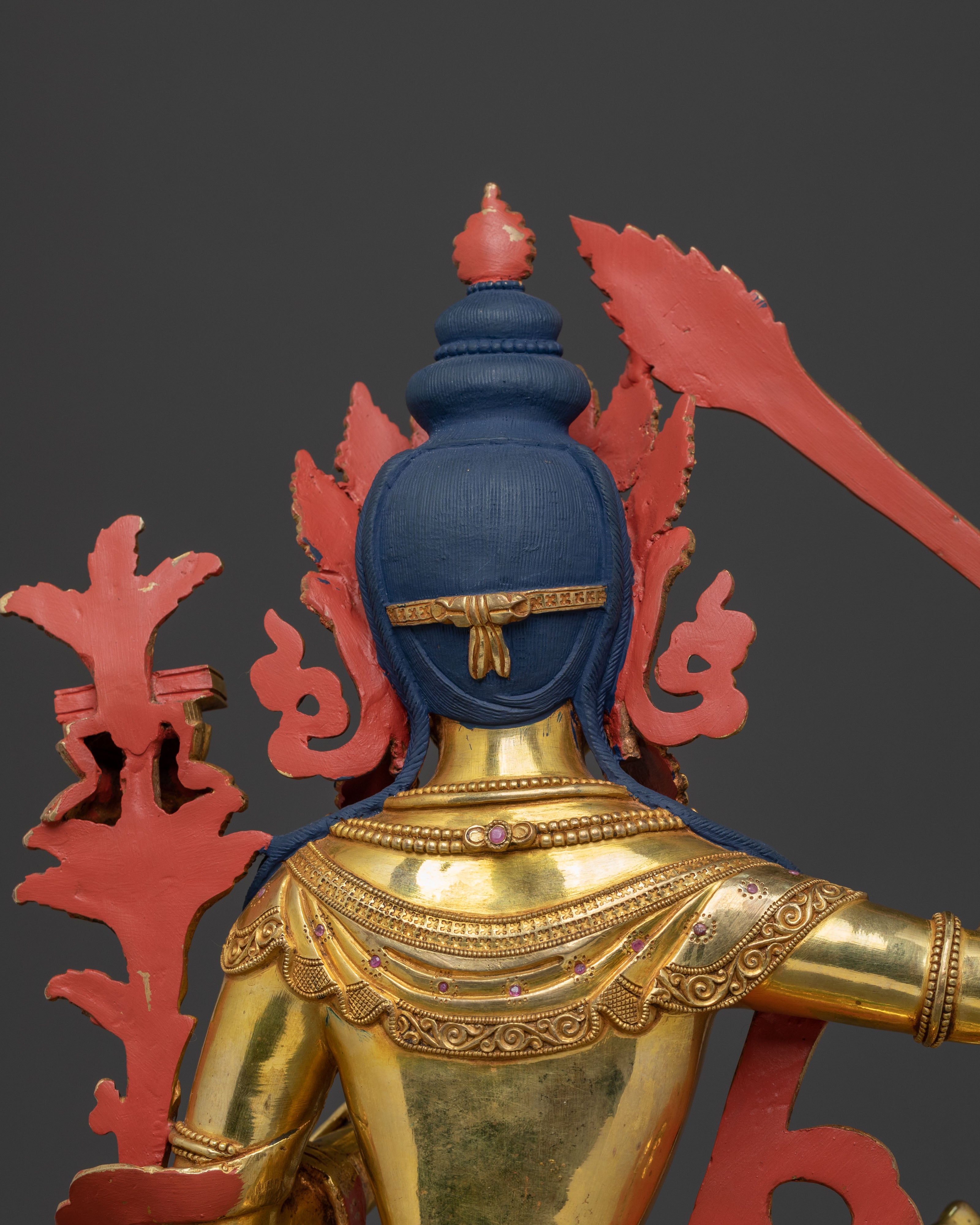 Simhanada Manjushri Sacred Statue for Rituals