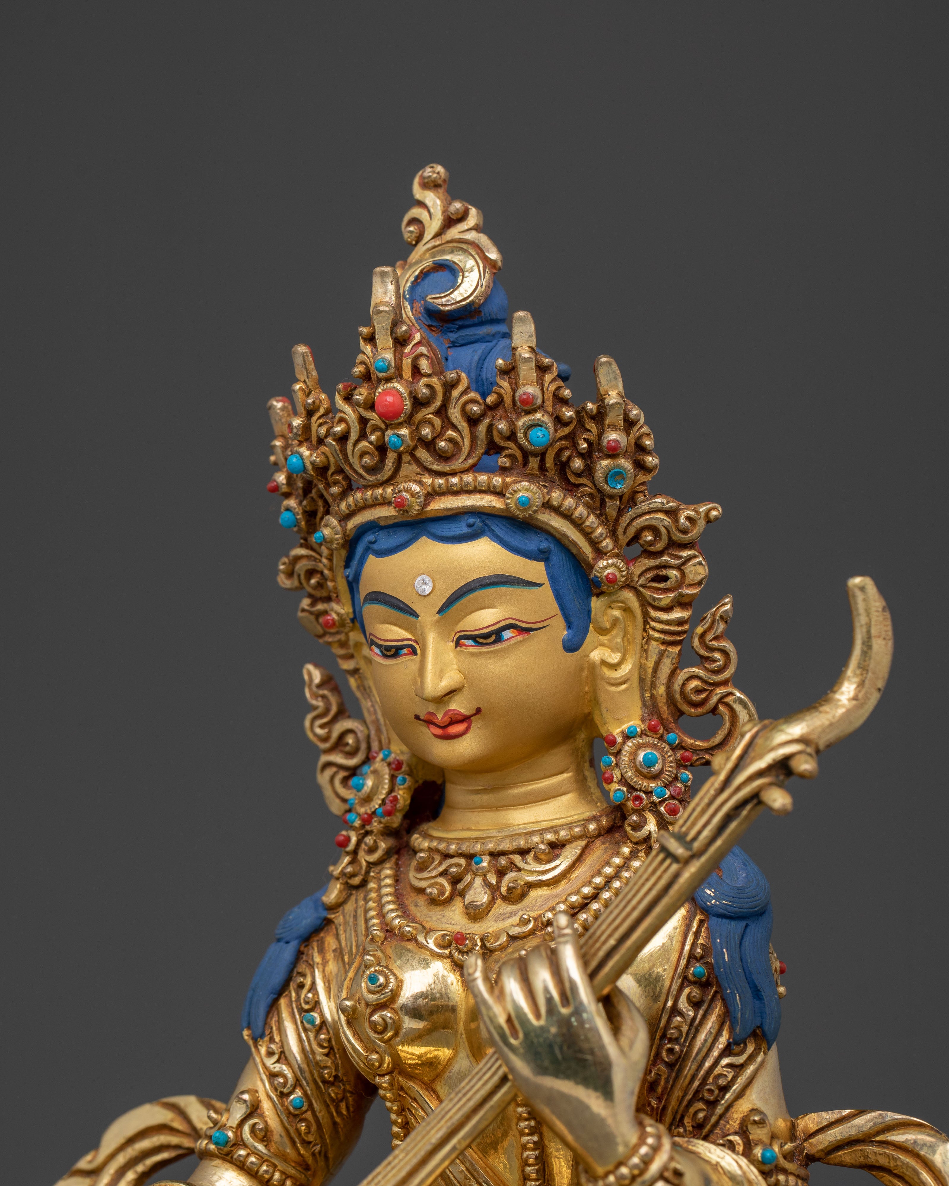 Goddess Saraswati Spiritual Statue | Goddess of Knowledge & Arts Decor