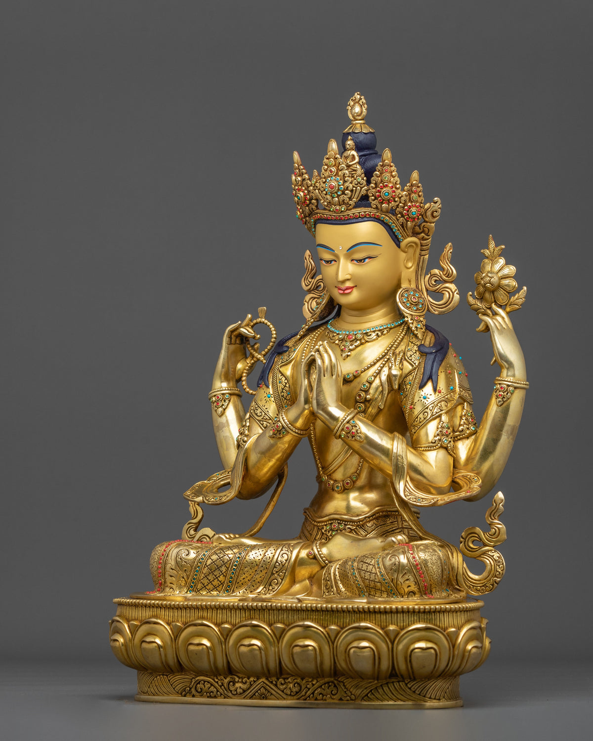 Himalayan Figurine of Chenrezig | Embodiment of Infinite Compassion