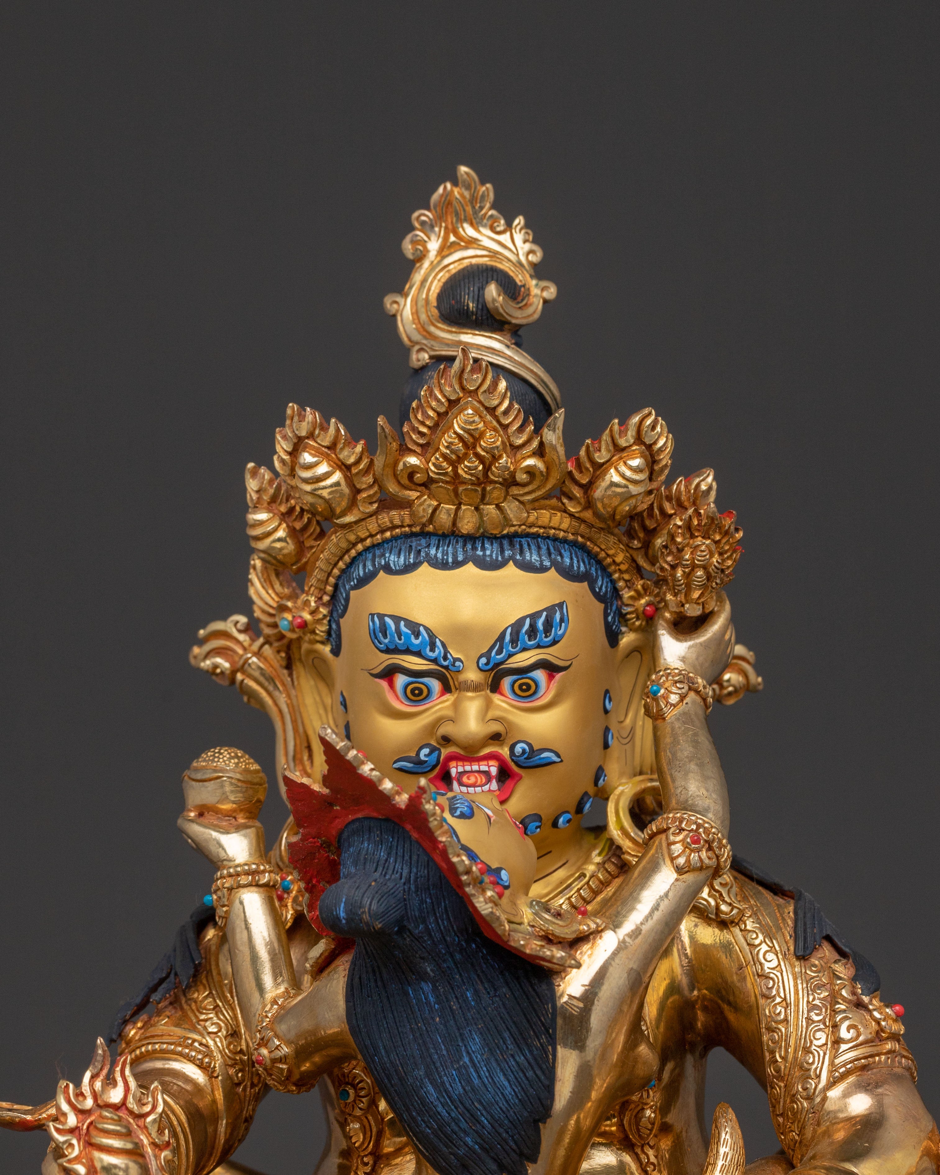 Green Dzambhala Spiritual Statue | Generosity Figure