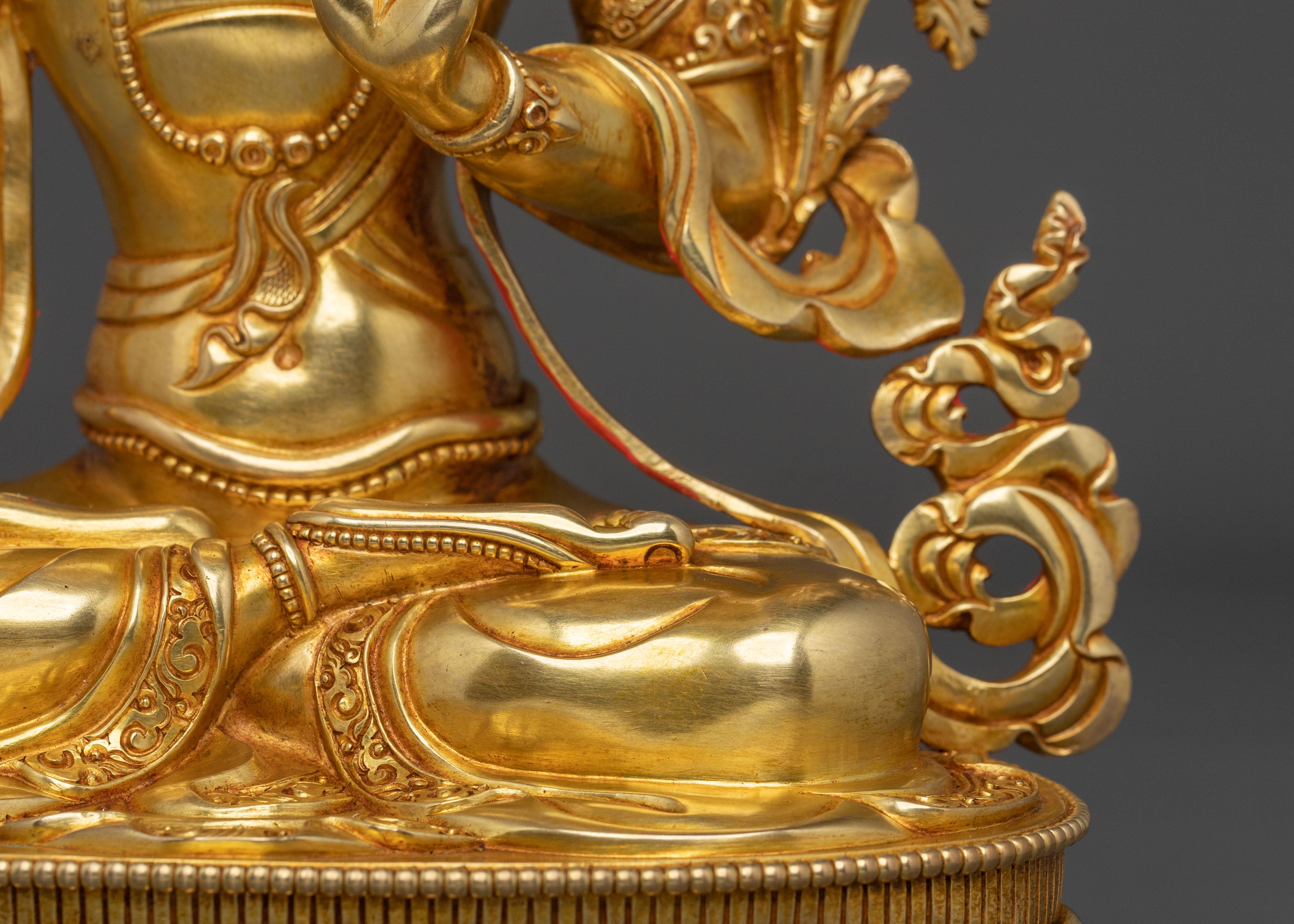 Manjushri Traditional Figurine of Wisdom | Buddhist Deity Sculpture of Wisdom