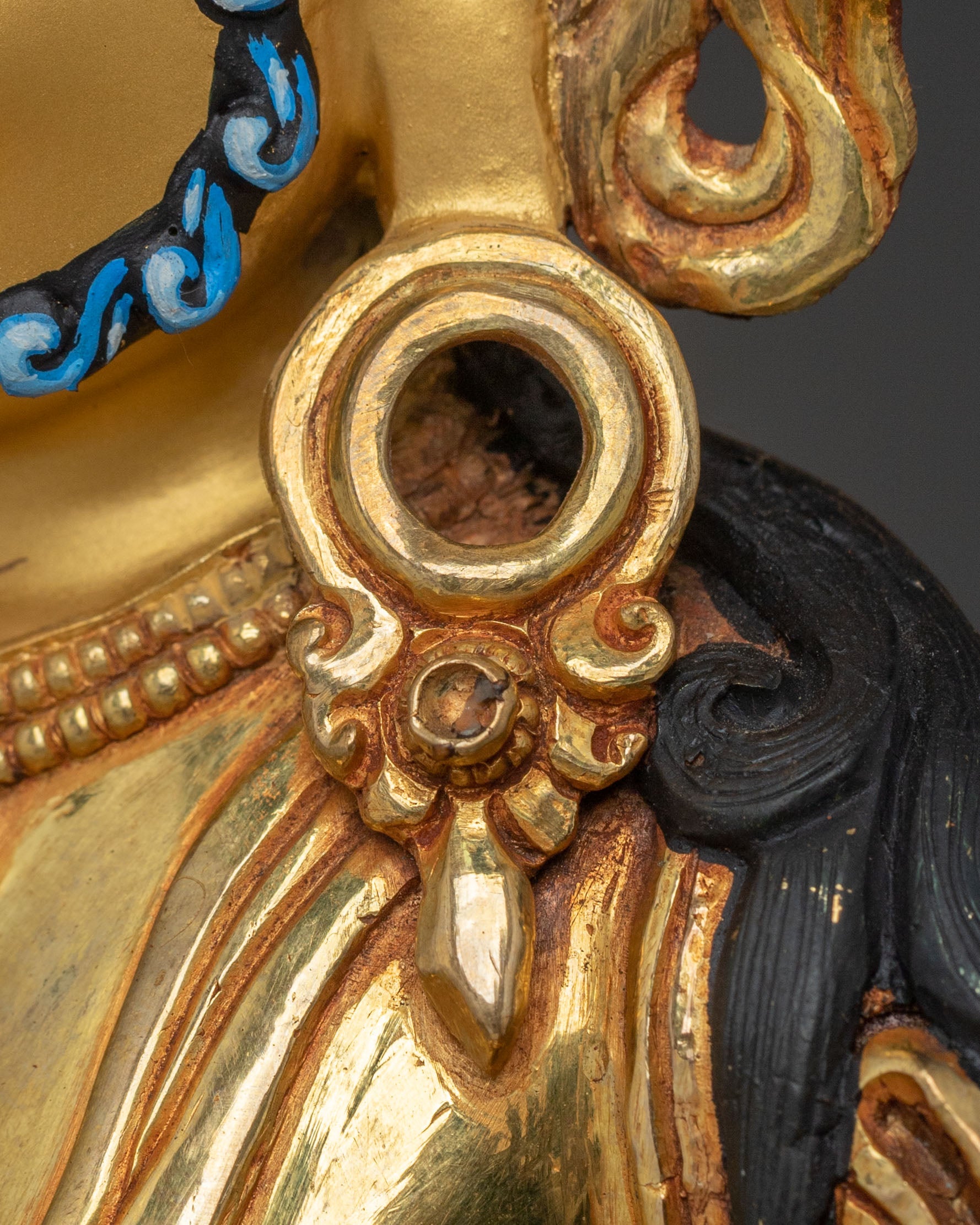Dzambhala Statue on Throne | Sacred Tibetan Figurine
