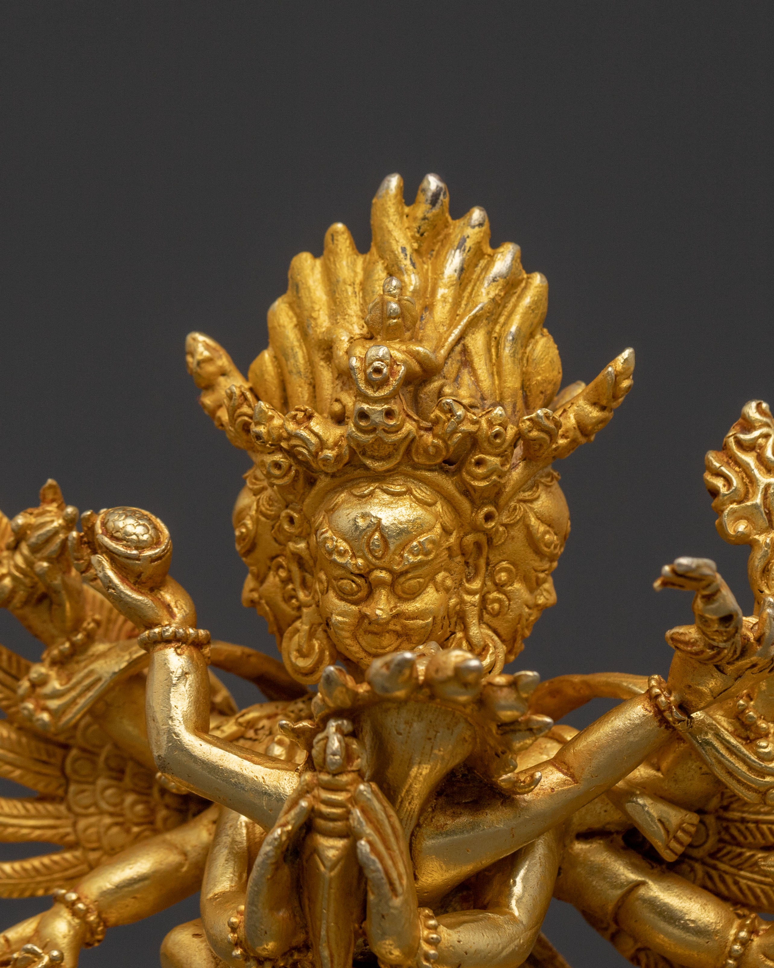 Vajrakilaya Traditional Statue – Sacred Protector Gold Finish