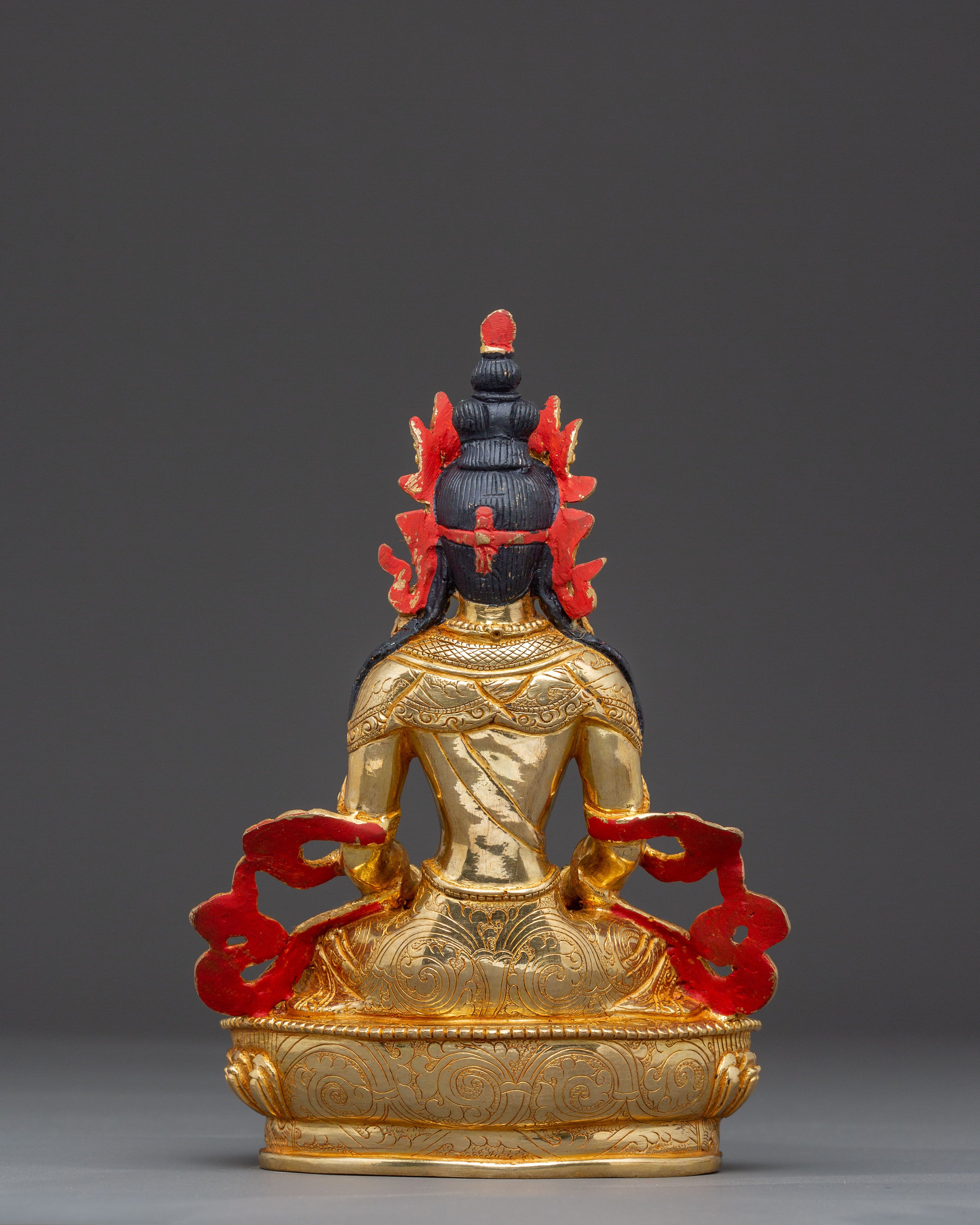 Amitayus Statue: Symbolizing Longevity | Gold Gilded Sculpture