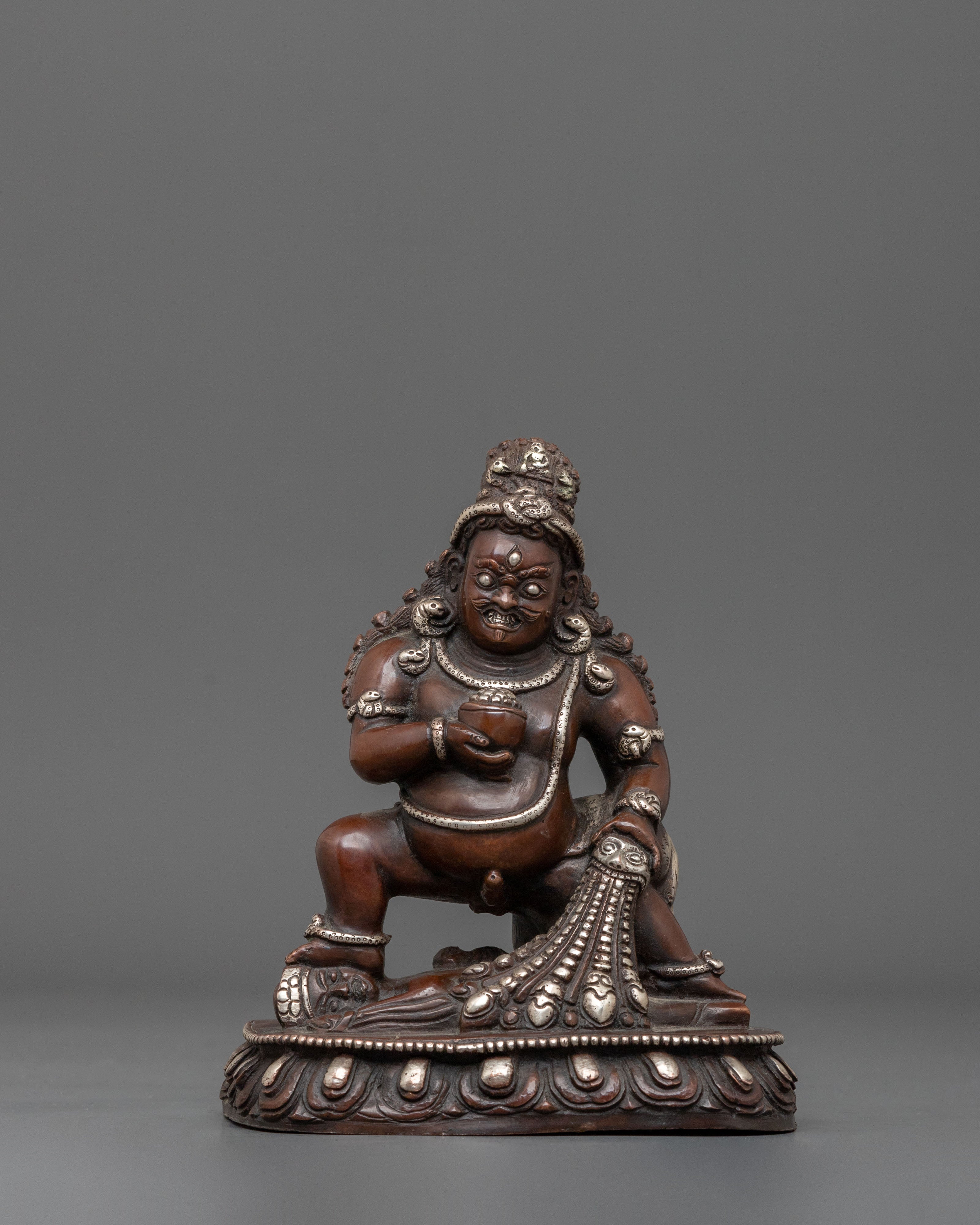 Black Dzambhala Handcrafted Oxidized Copper Statue