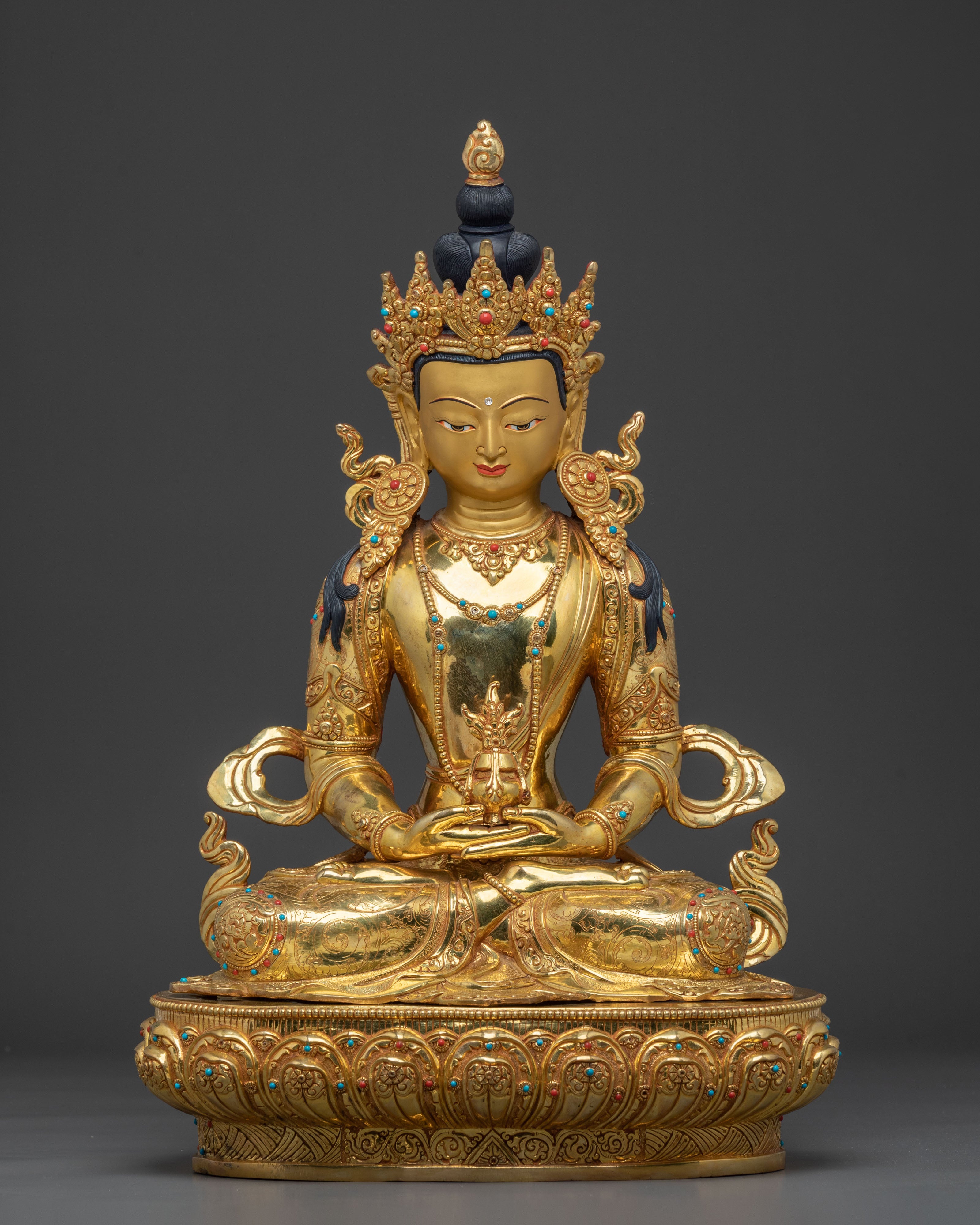 Amitayus Longevity and Health Statue | 24K Gold Gilded