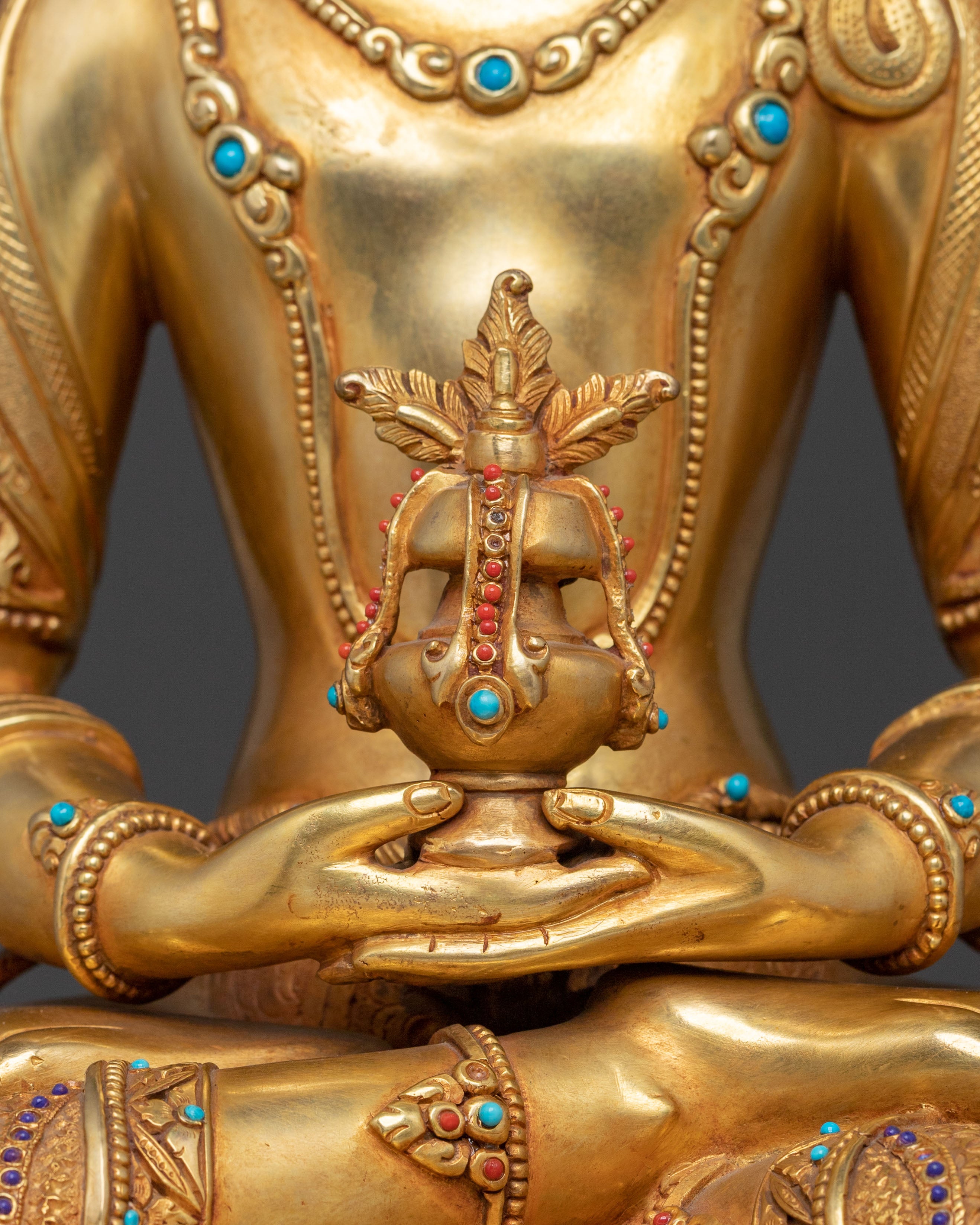 Amitayus Statue | Exquisite 24K Gold Gilded Idol