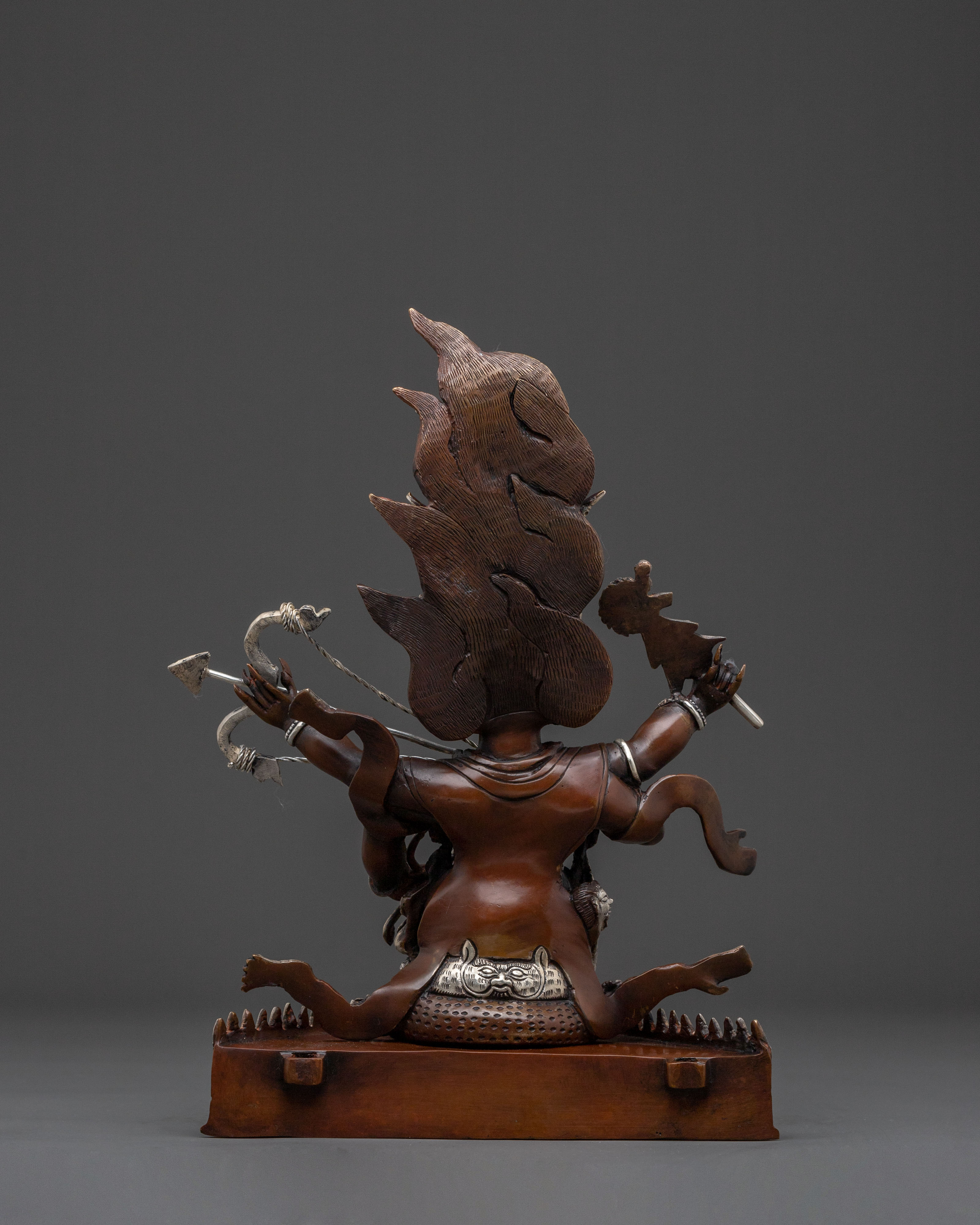 Tibetan Rahula Copper Statue – Oxidized Art