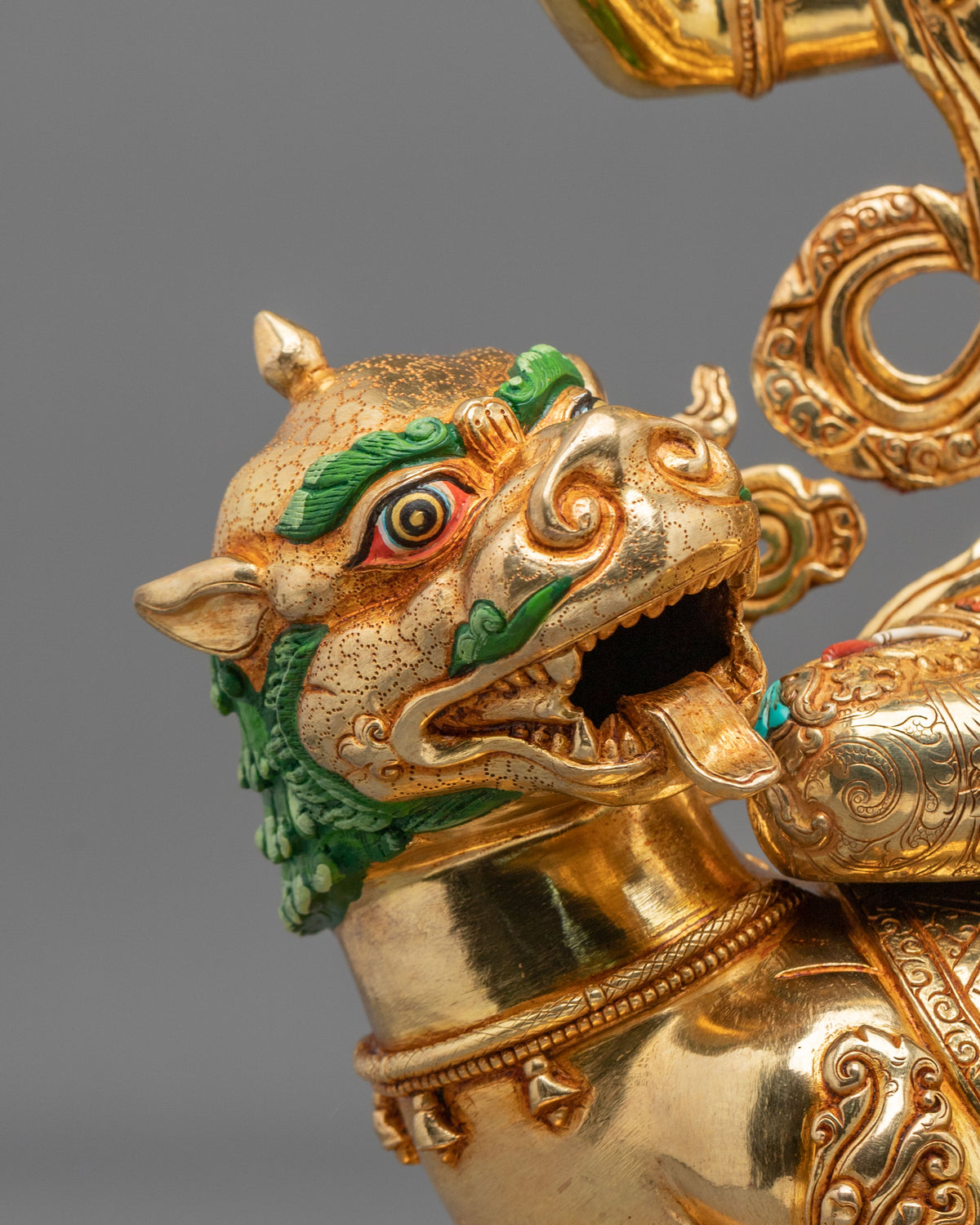 Simhanada Manjushri Sacred Buddhist Figurine | Home Decor