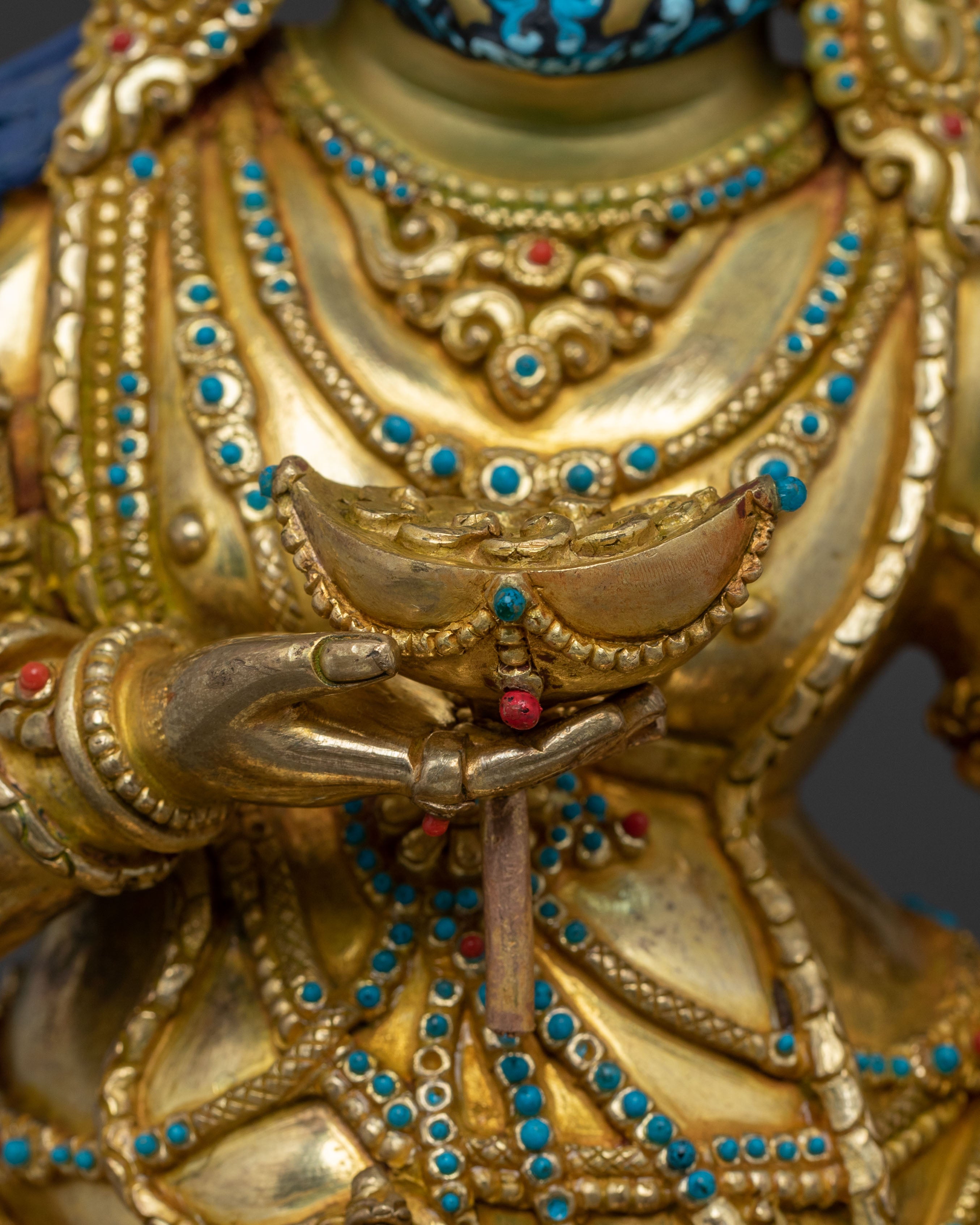 A Radiant Black Dzambhala Spiritual Wealth Statue