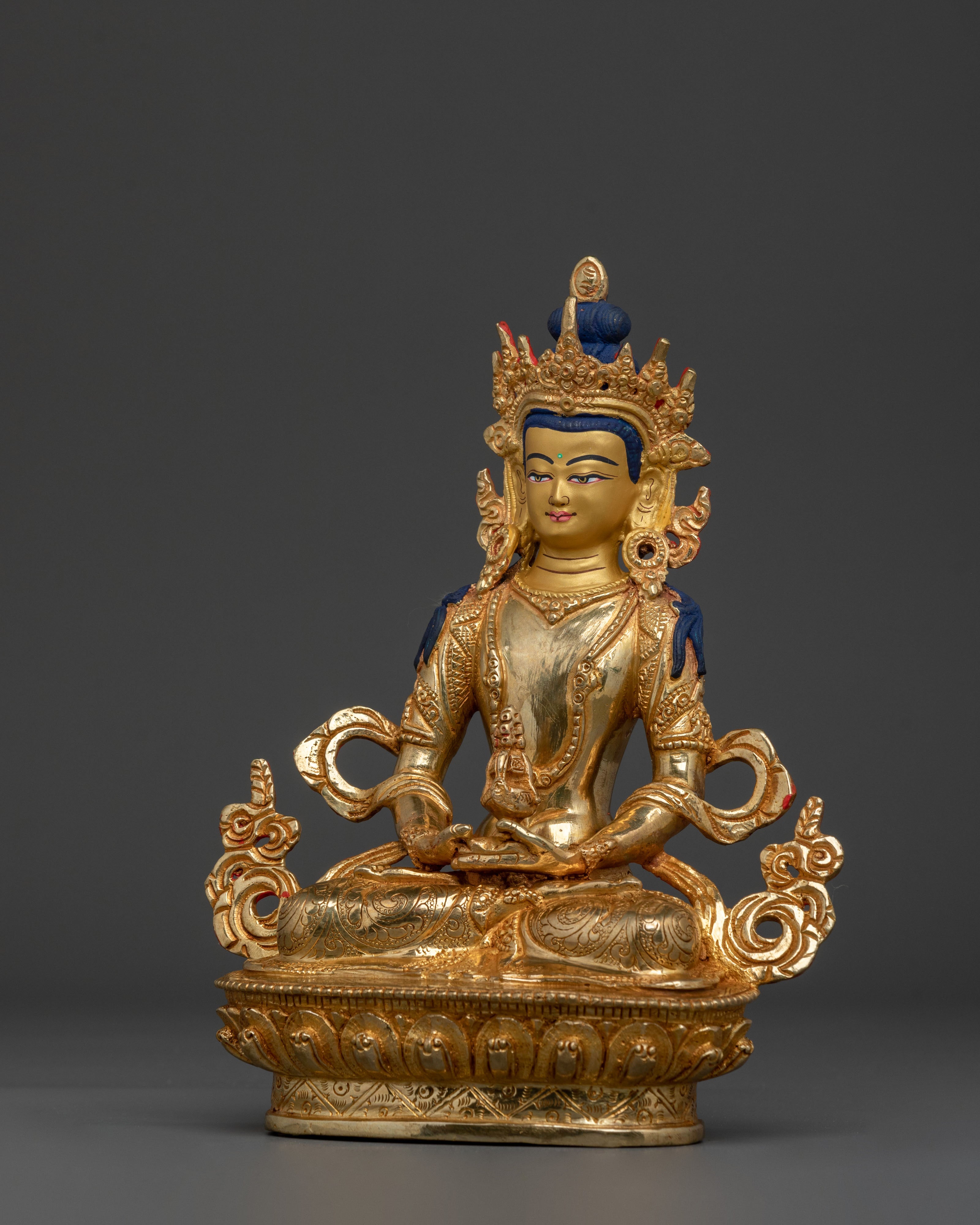 Amitayus Fire Gold Gilded Figurine | Home Decor
