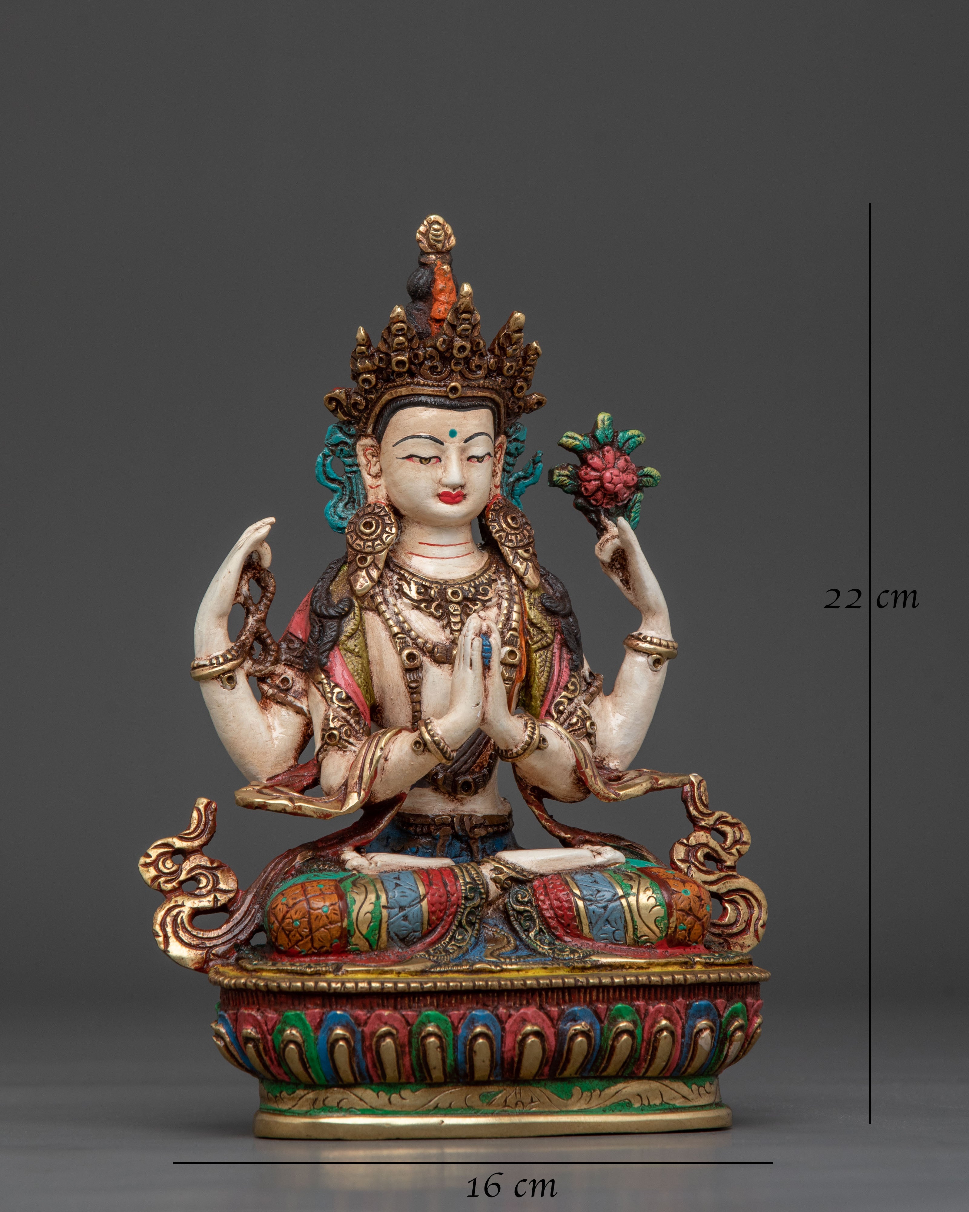 Serene Spiritual Figurine of Chenrezig | Bodhisattva of Compassion