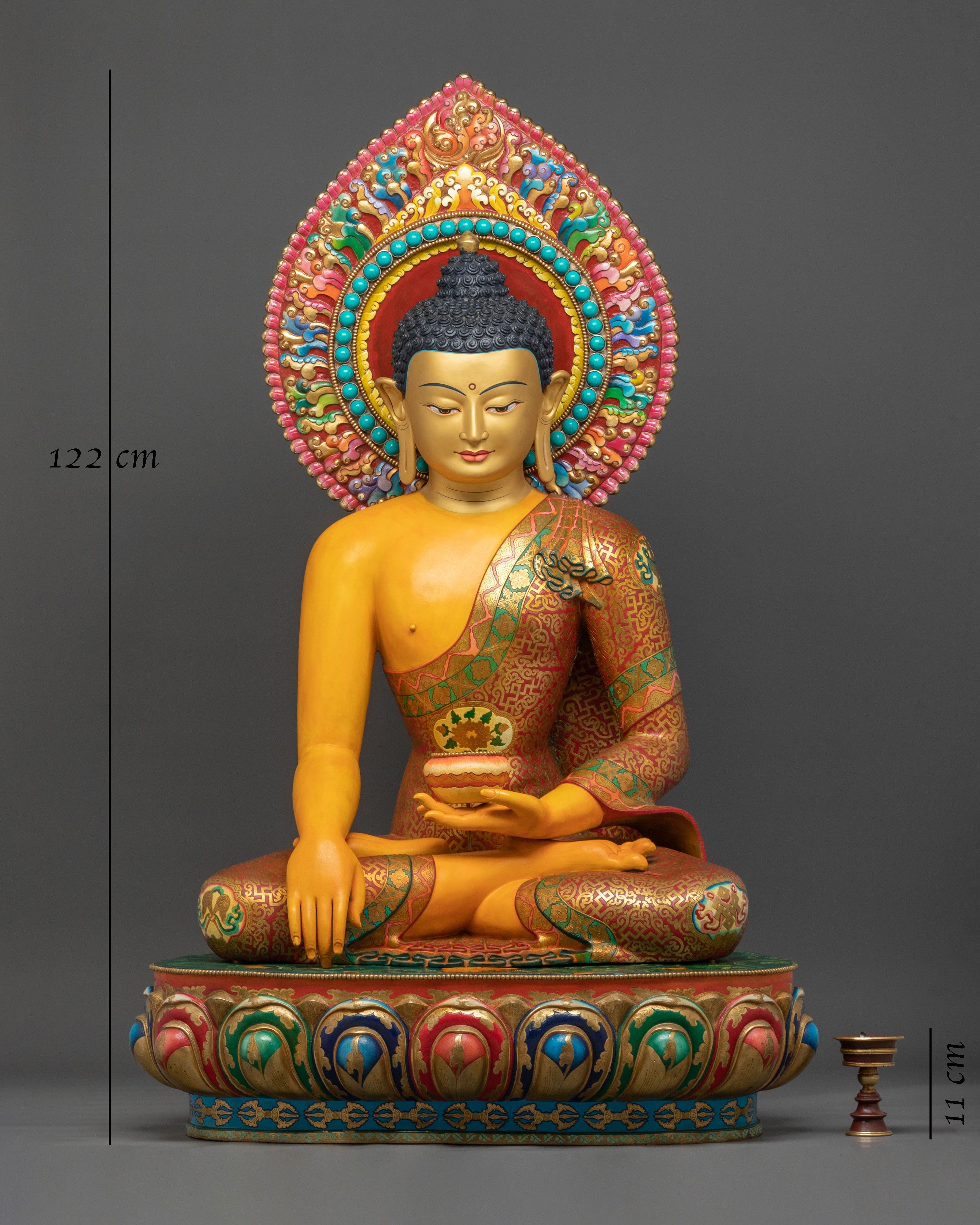 Hand-Carved Shakyamuni Buddha Statue | Exquisite Gilded Artistry