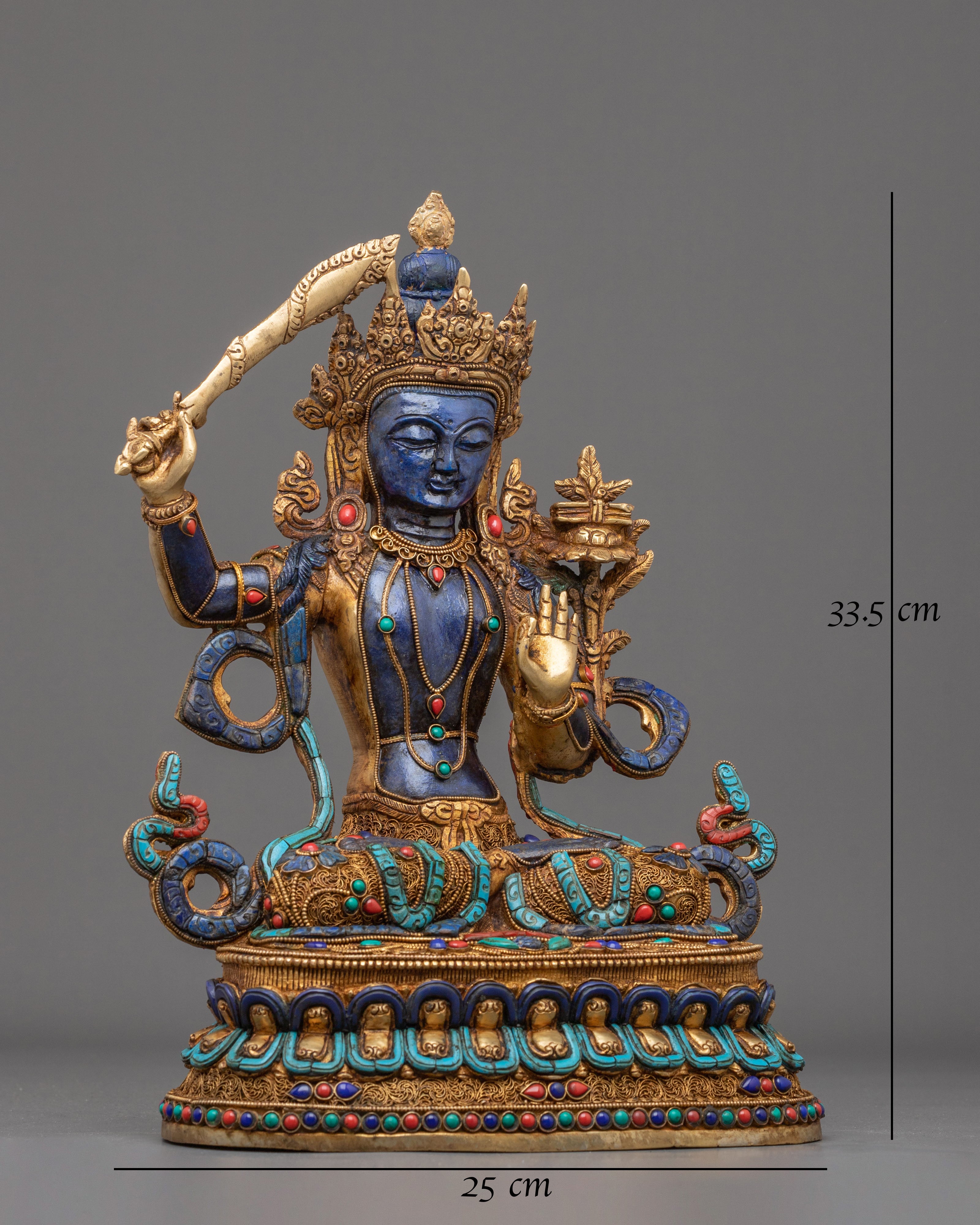 Manjushri Statue | Handcrafted Copper Figurine