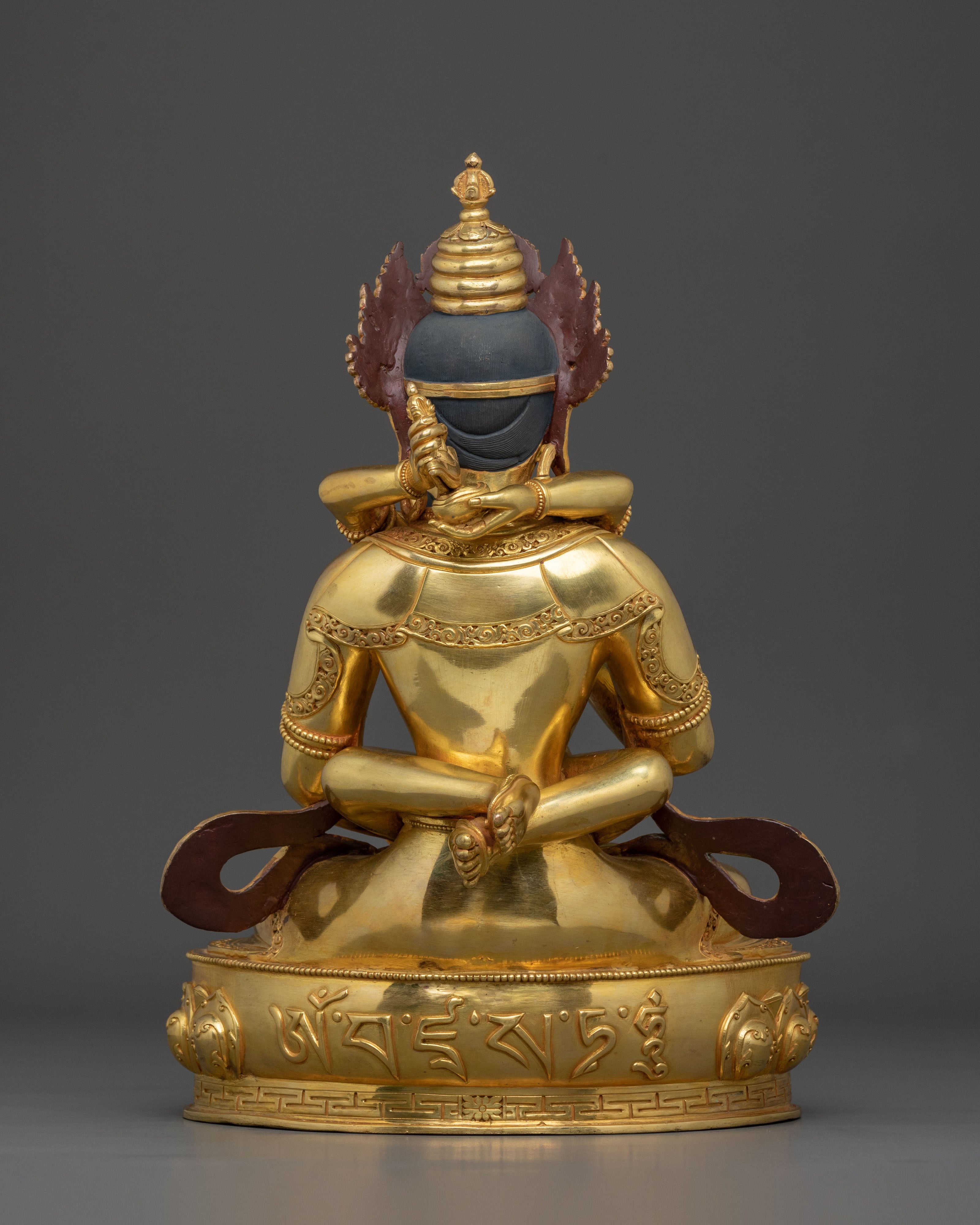 Vajrasattva Sacred Sculpture with Consort in Gilded Copper