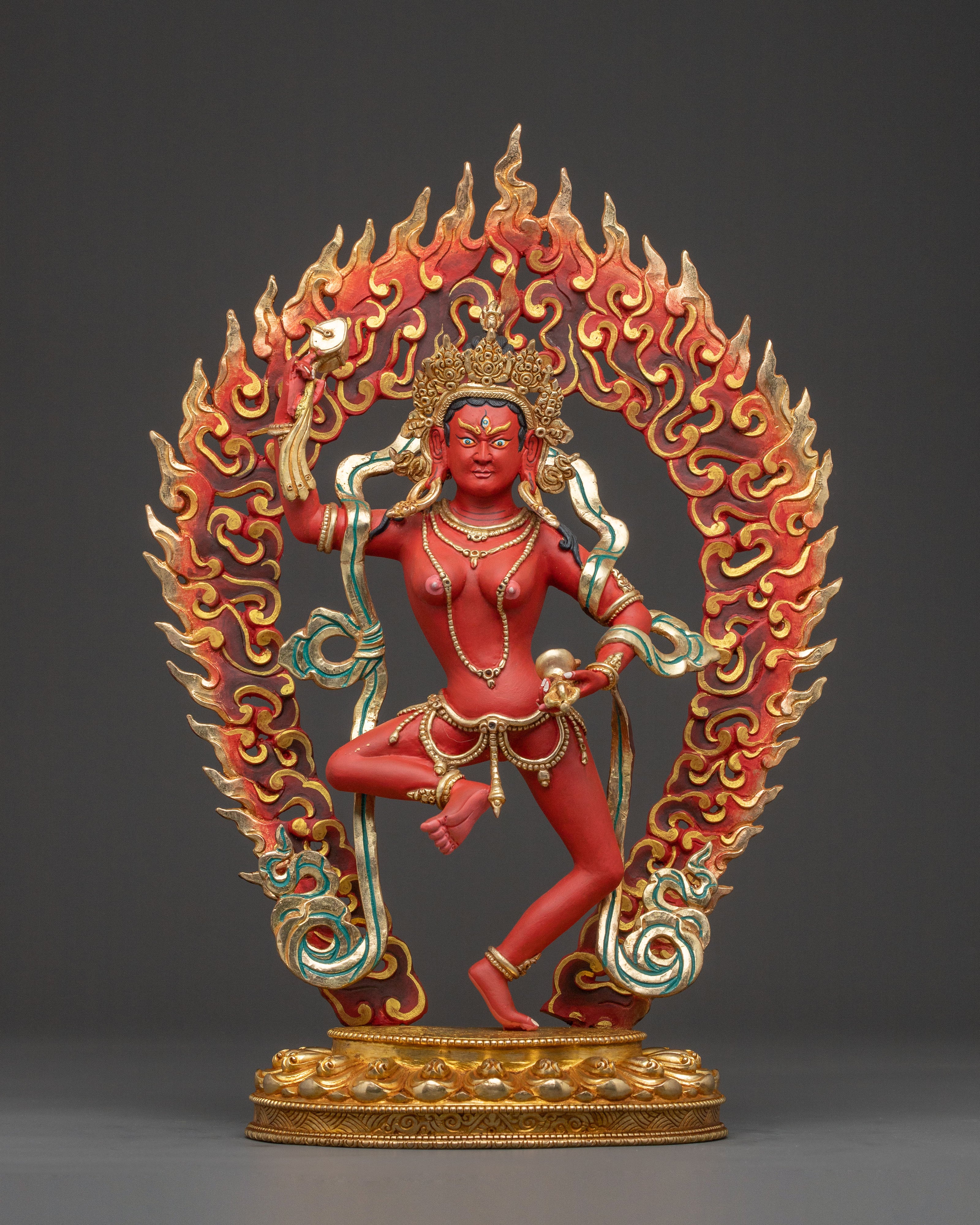 Divine Statue of Machig Labdron – Hand-Gilded Copper Statue