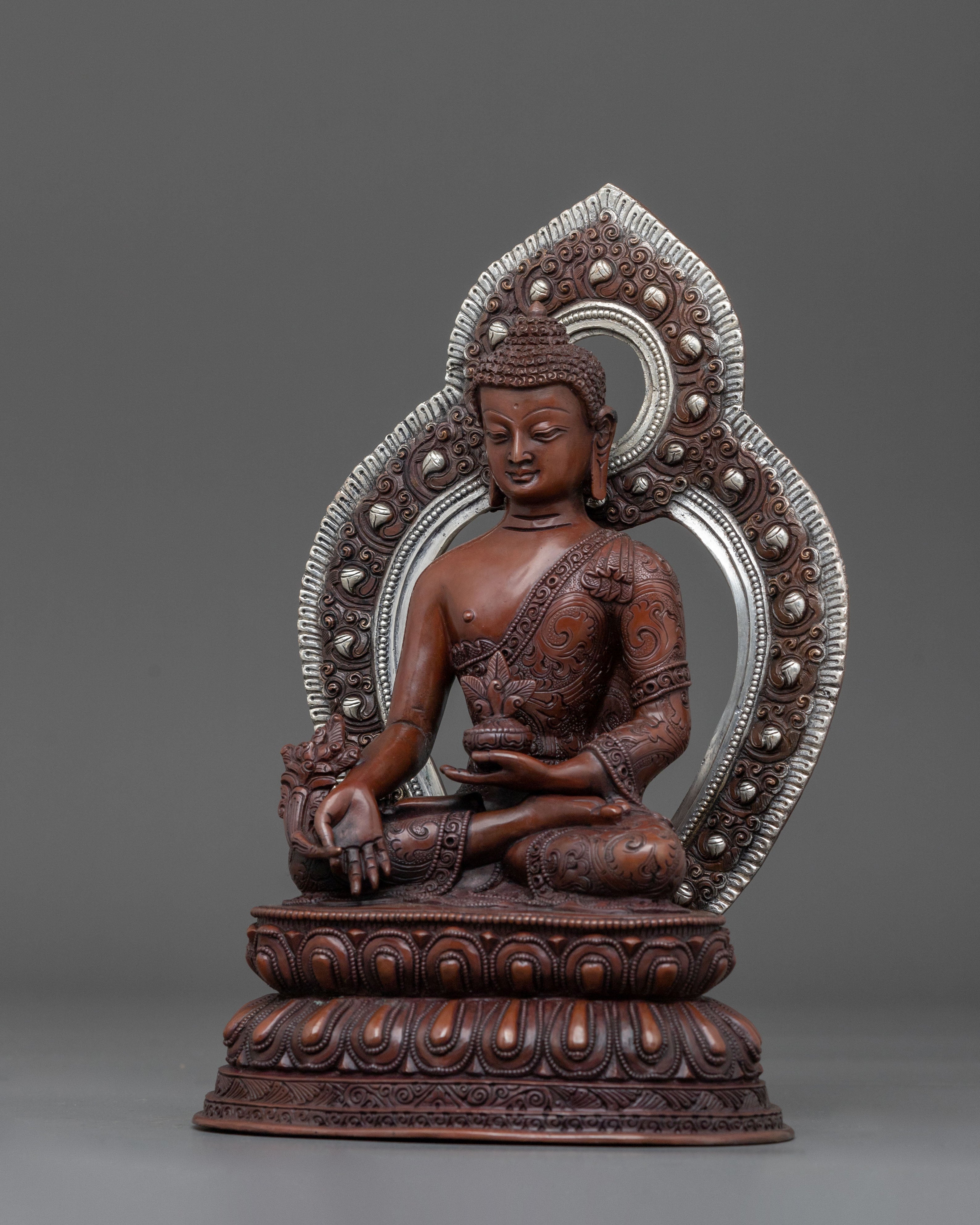 24K Gold Gilded Medicine Buddha Figurine | Home Decor