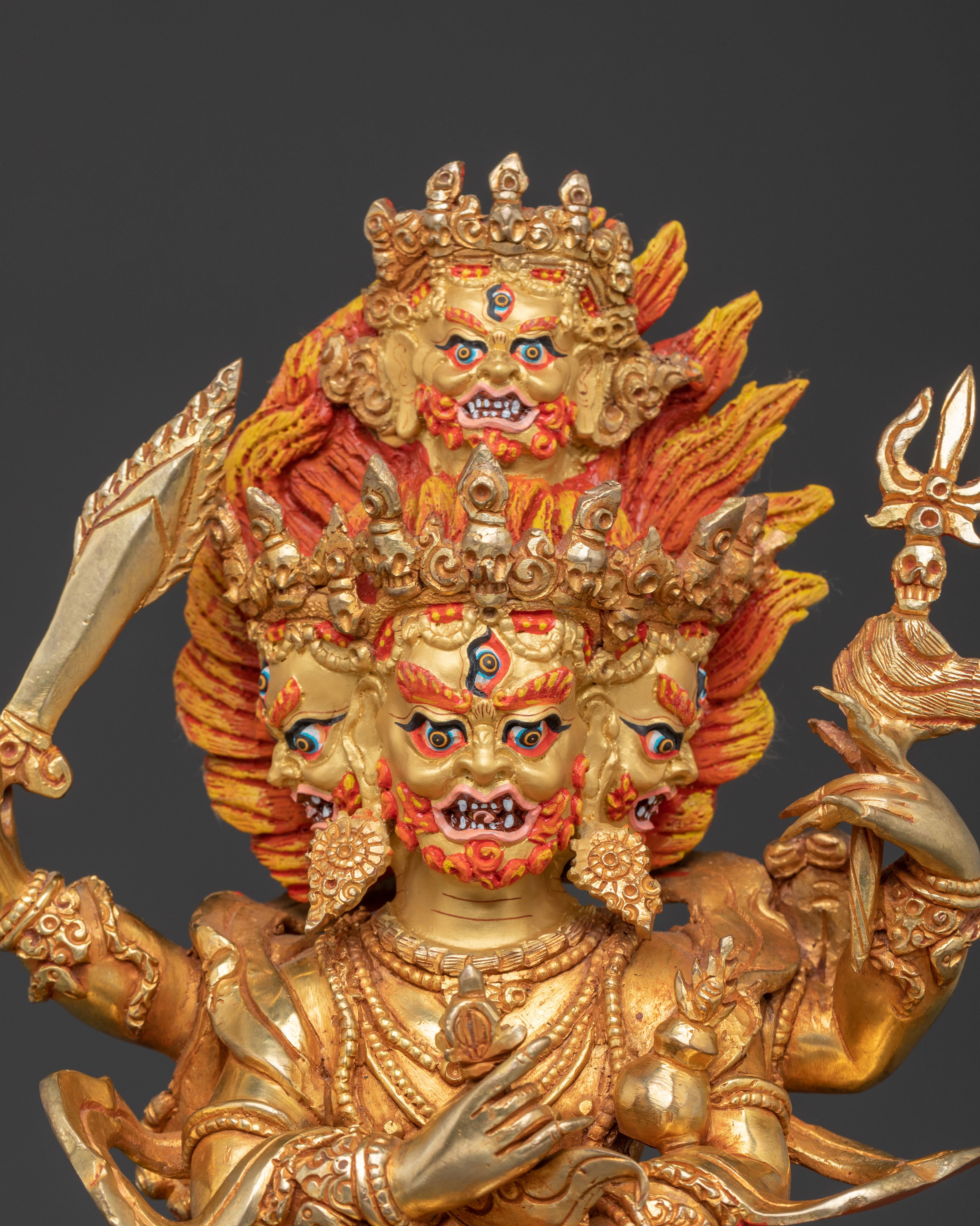 Four Armed Mahakala Spiritual Statue | Altar Decor