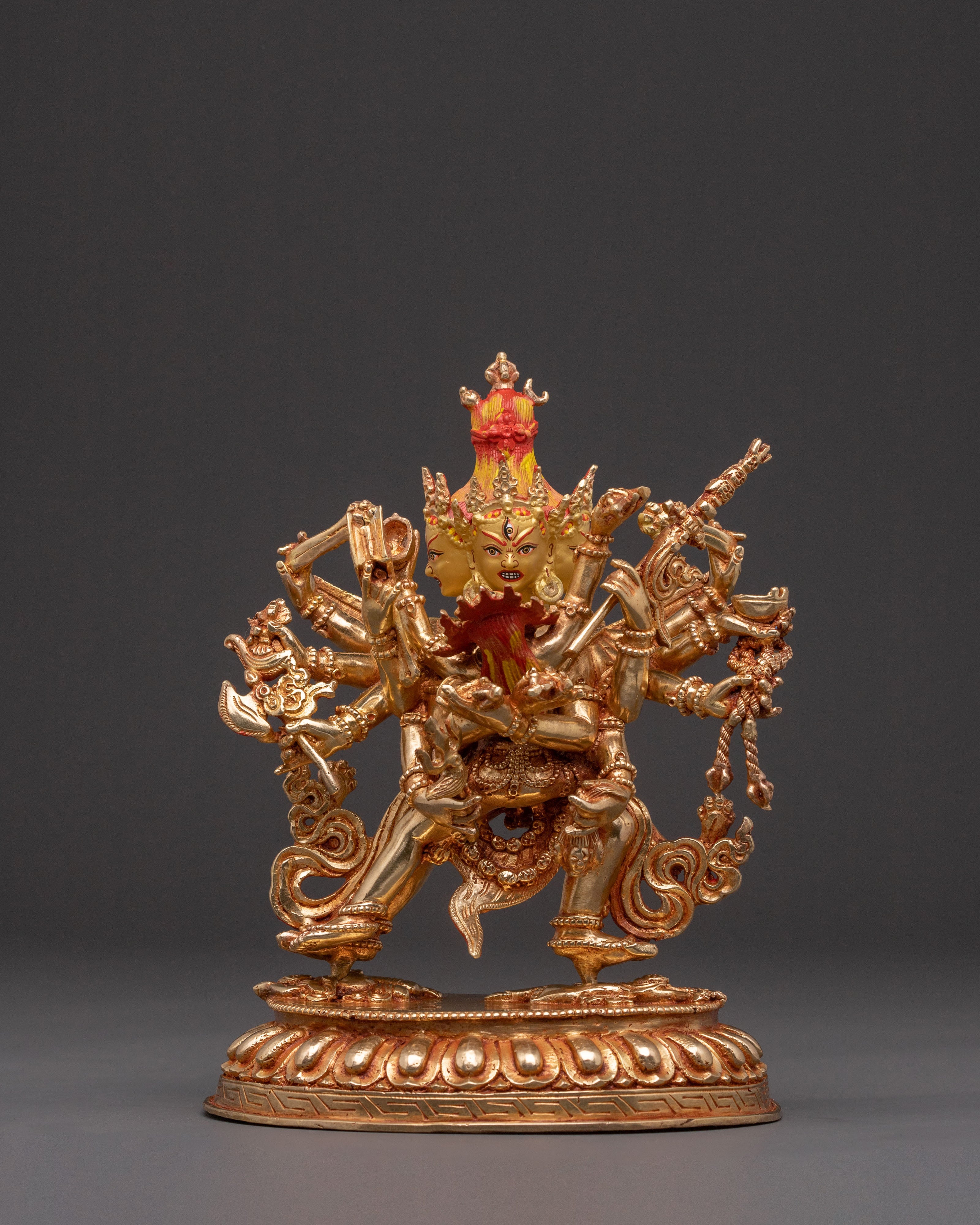 Chakrasamvara Tantric Deity - Hand-Gilded Copper Statue