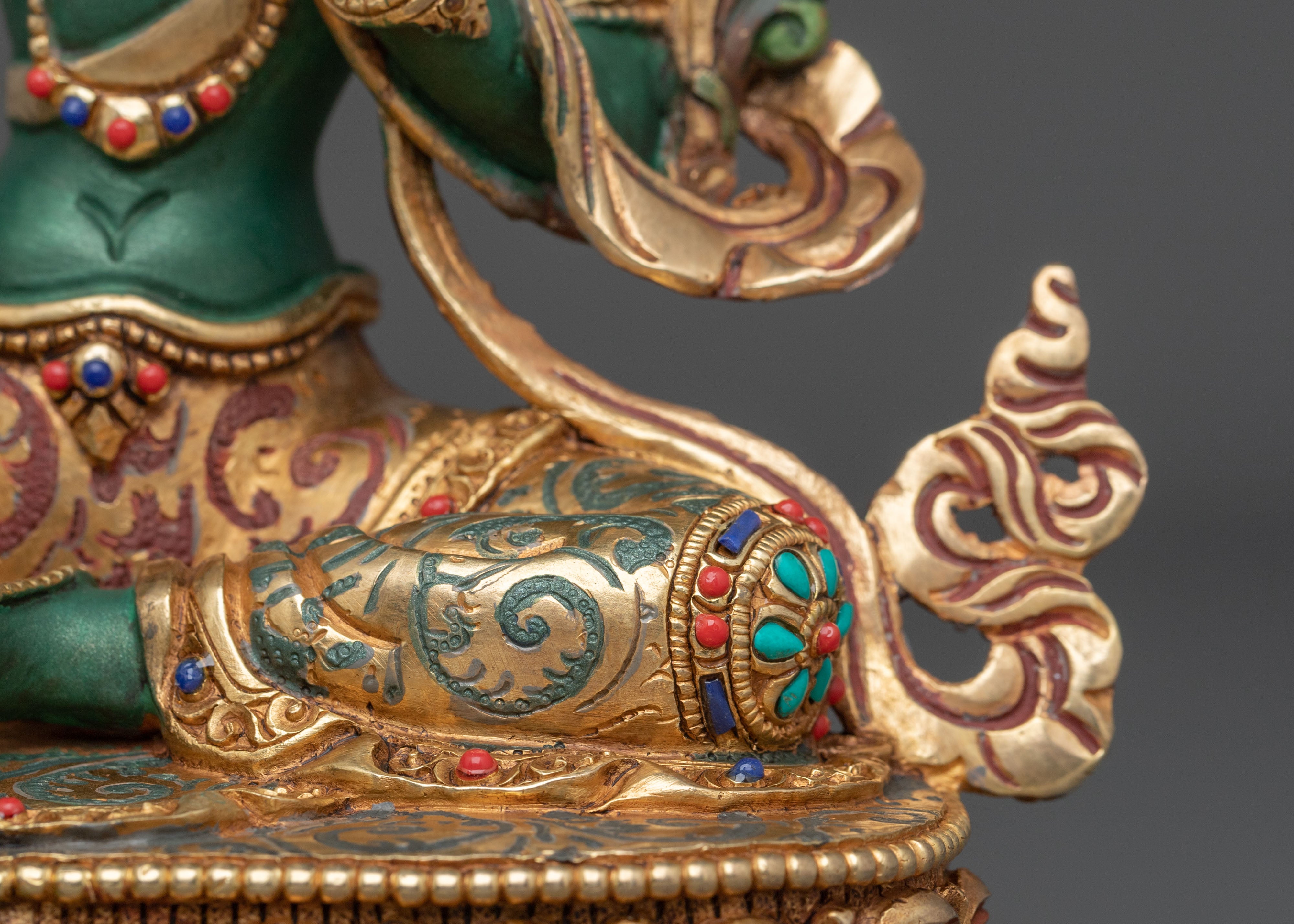 Green Tara Sculpture | Guardian Figurine for Protection