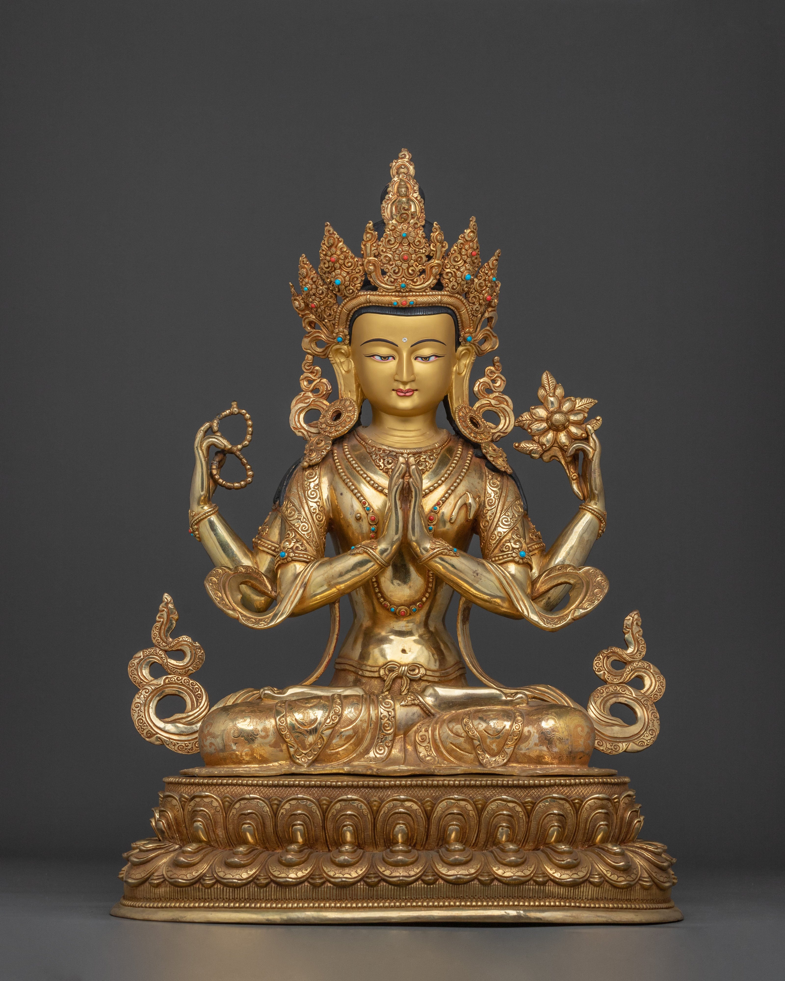 Tibetan Avalokiteshvara Spiritual Sculpture | Bodhisattva of Compassion