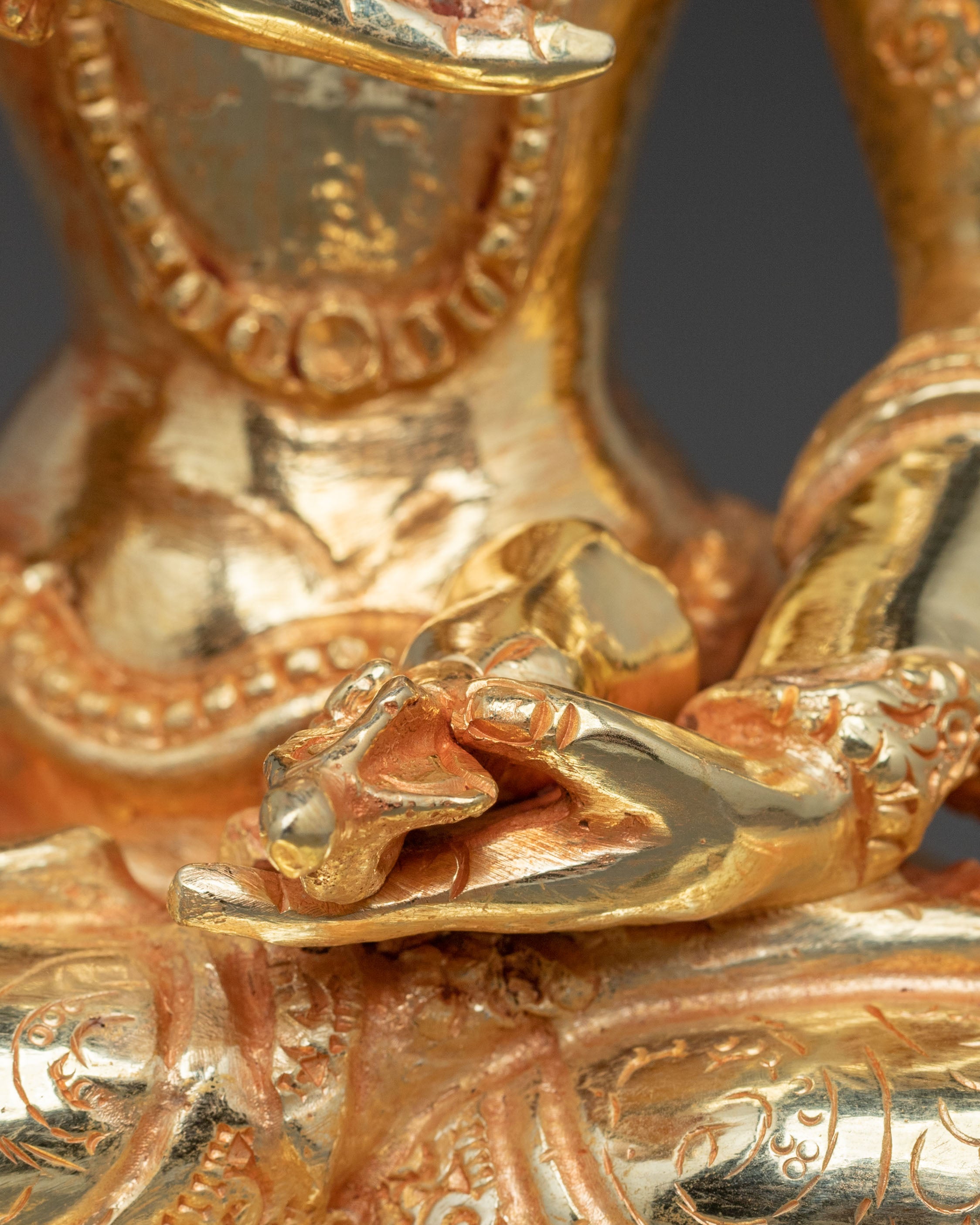 Hand Carved Vajrasattva Copper Statue | Buddhist Decor